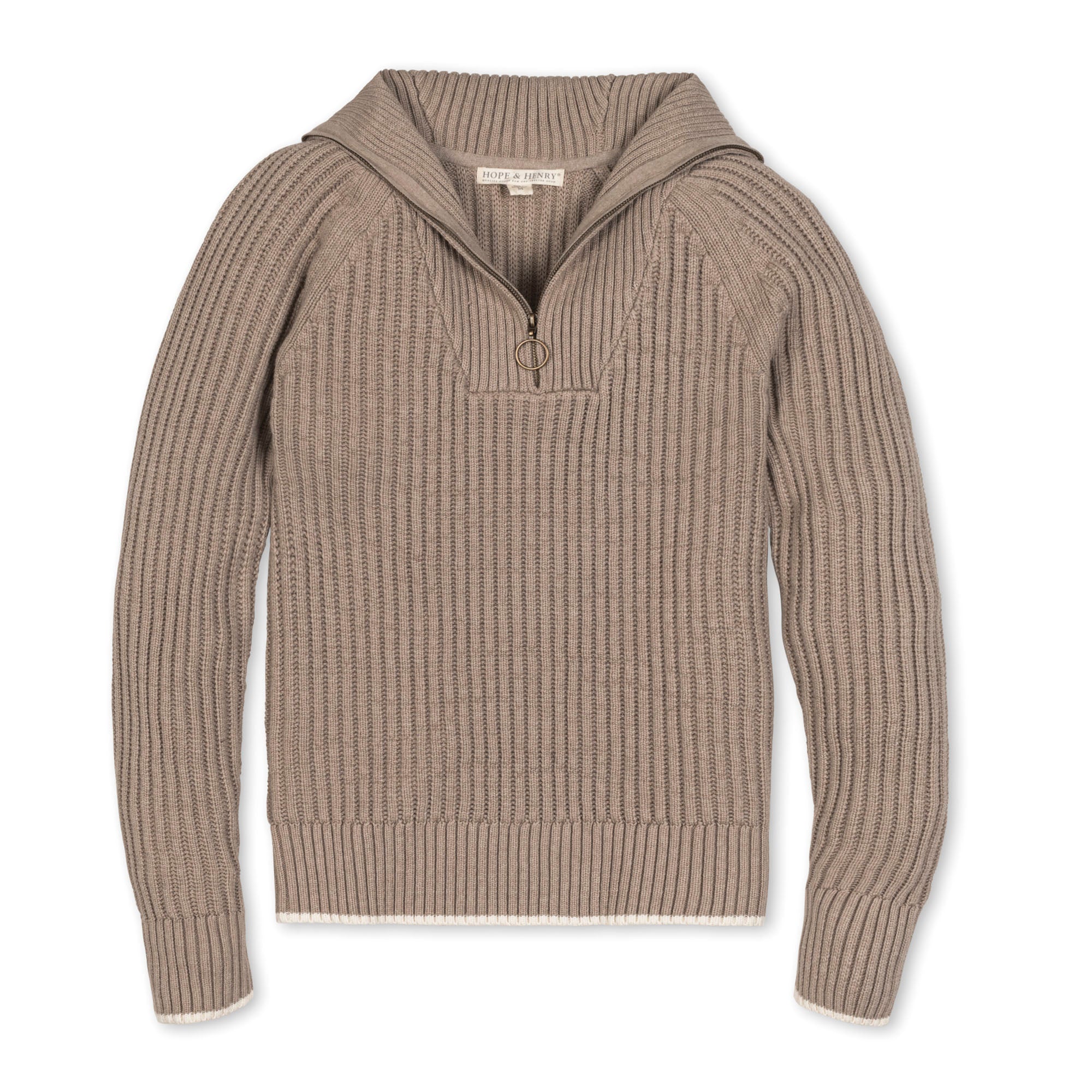 Organic Raglan Half Zip Sweater