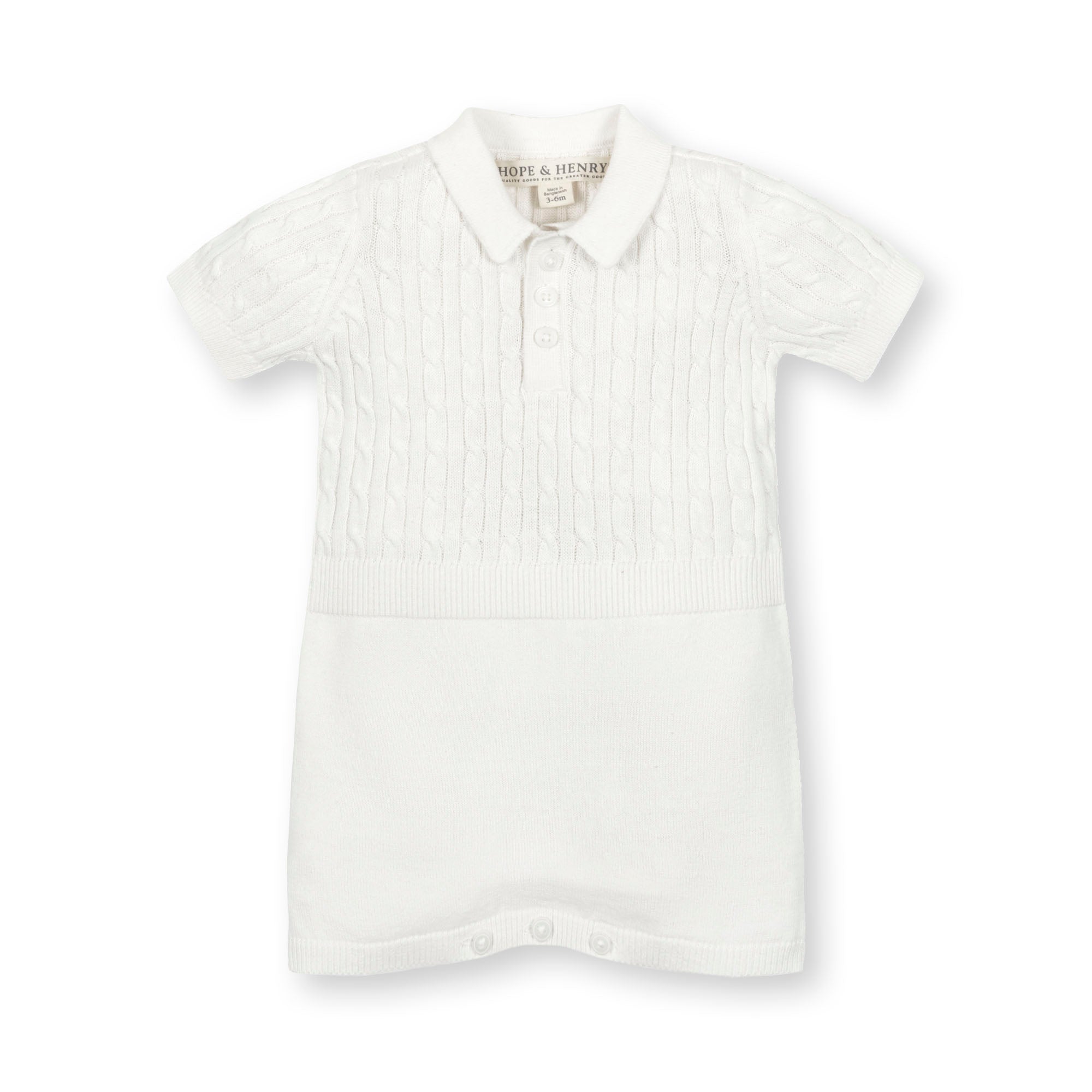 Organic Shortie Cable Sweater Romper