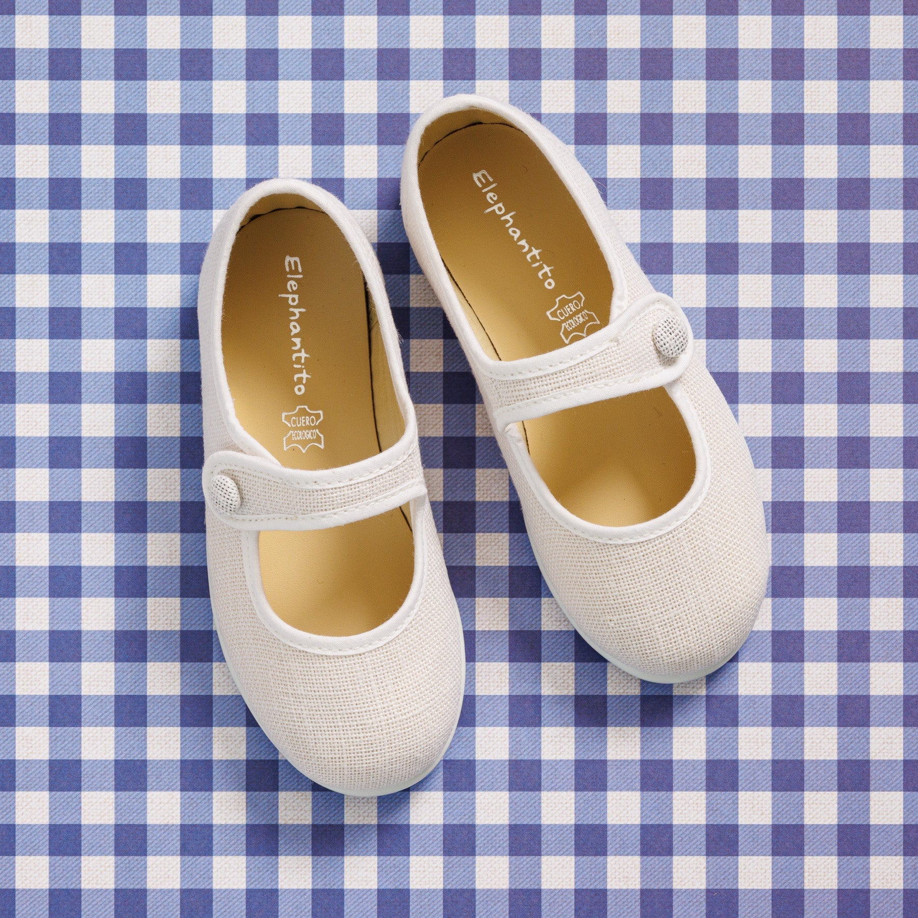 Linen Mary Jane White