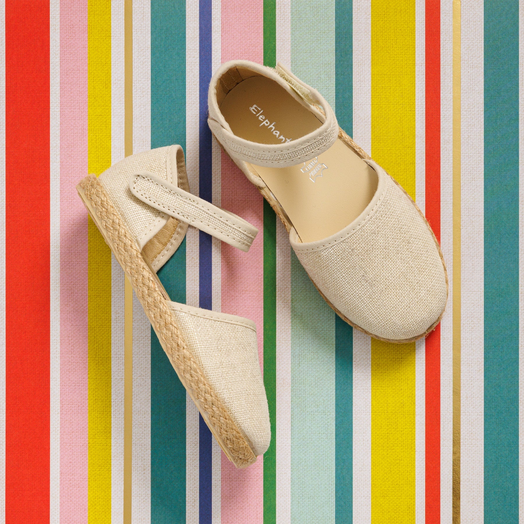 Linen Classic Espadrille Metallic White