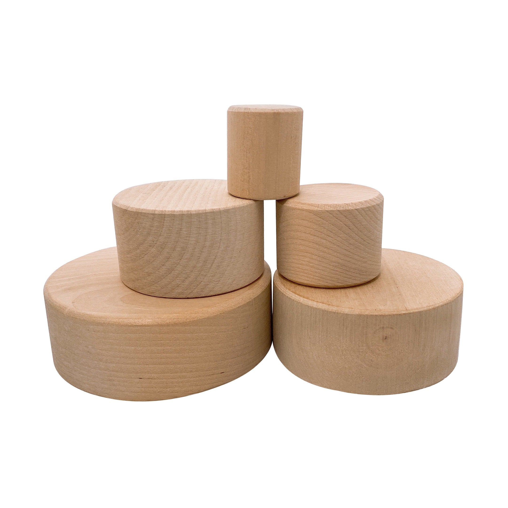 5 Pcs Natural Wooden Stacking nesting Cup bowl Set