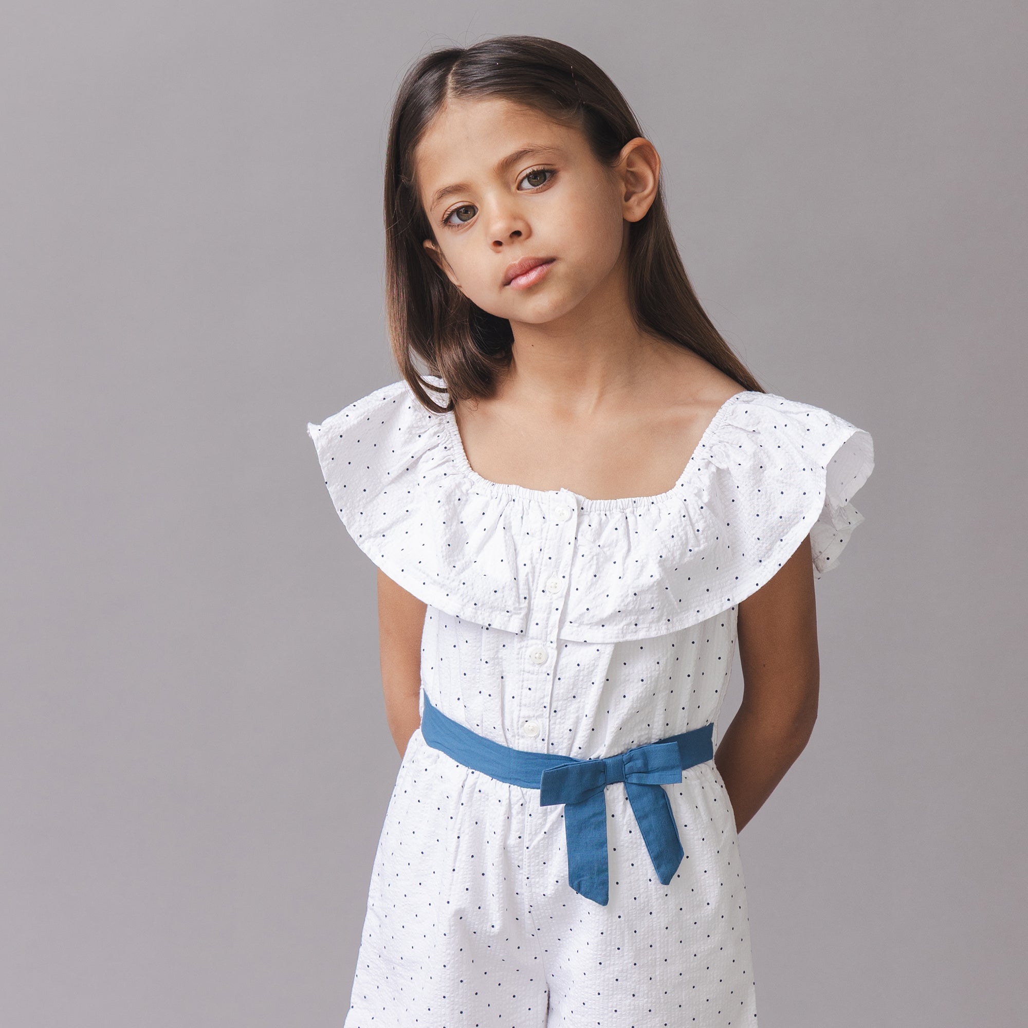 Organic Seersucker Ruffle Romper