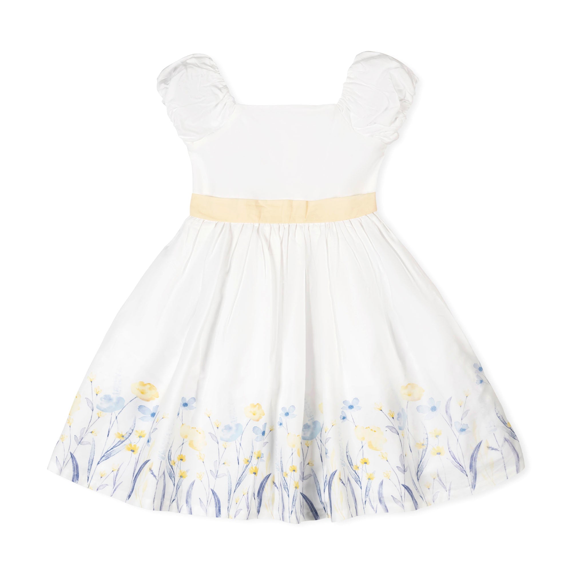Organic Puff Sleeve Sateen Dress