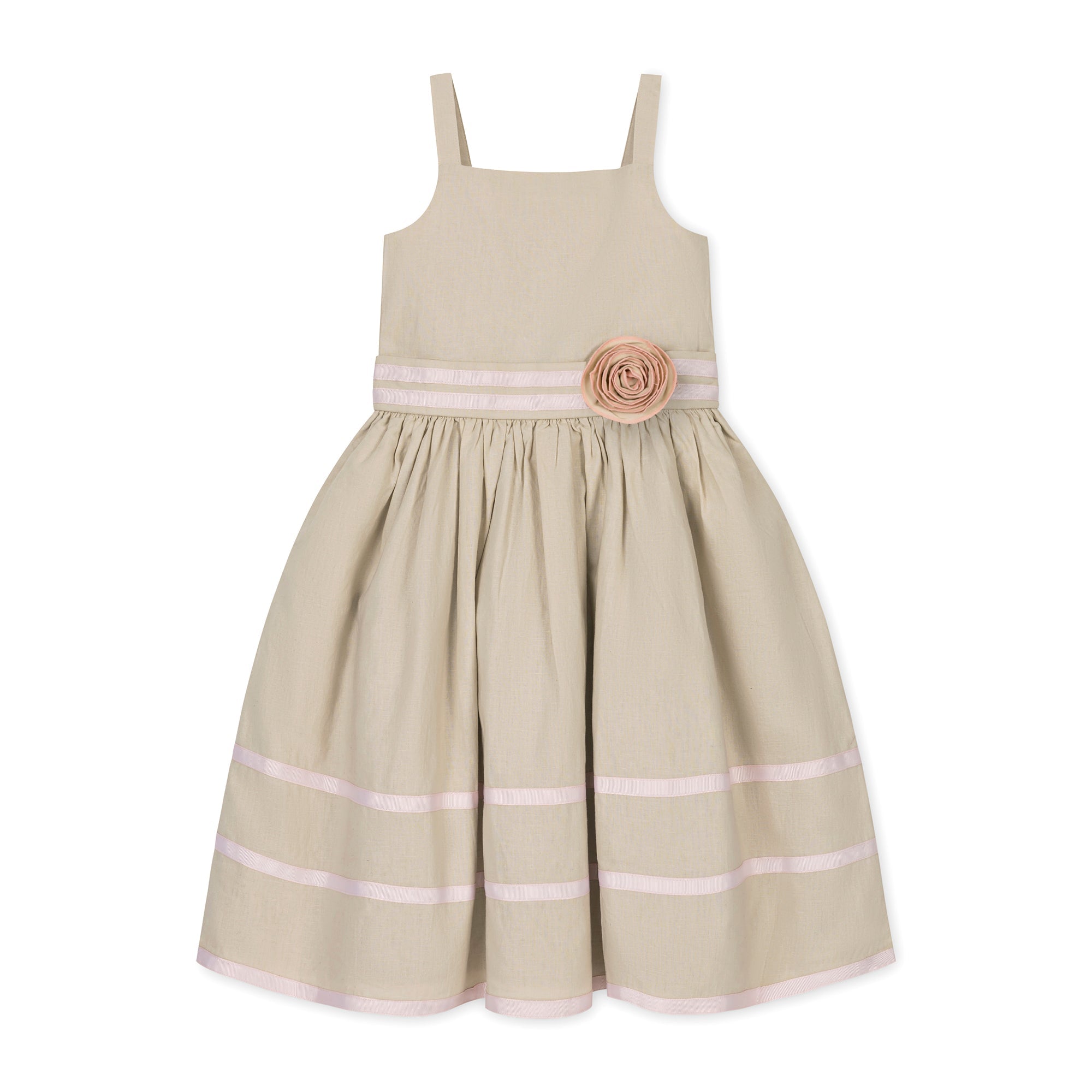 Linen Cami Rosette Dress