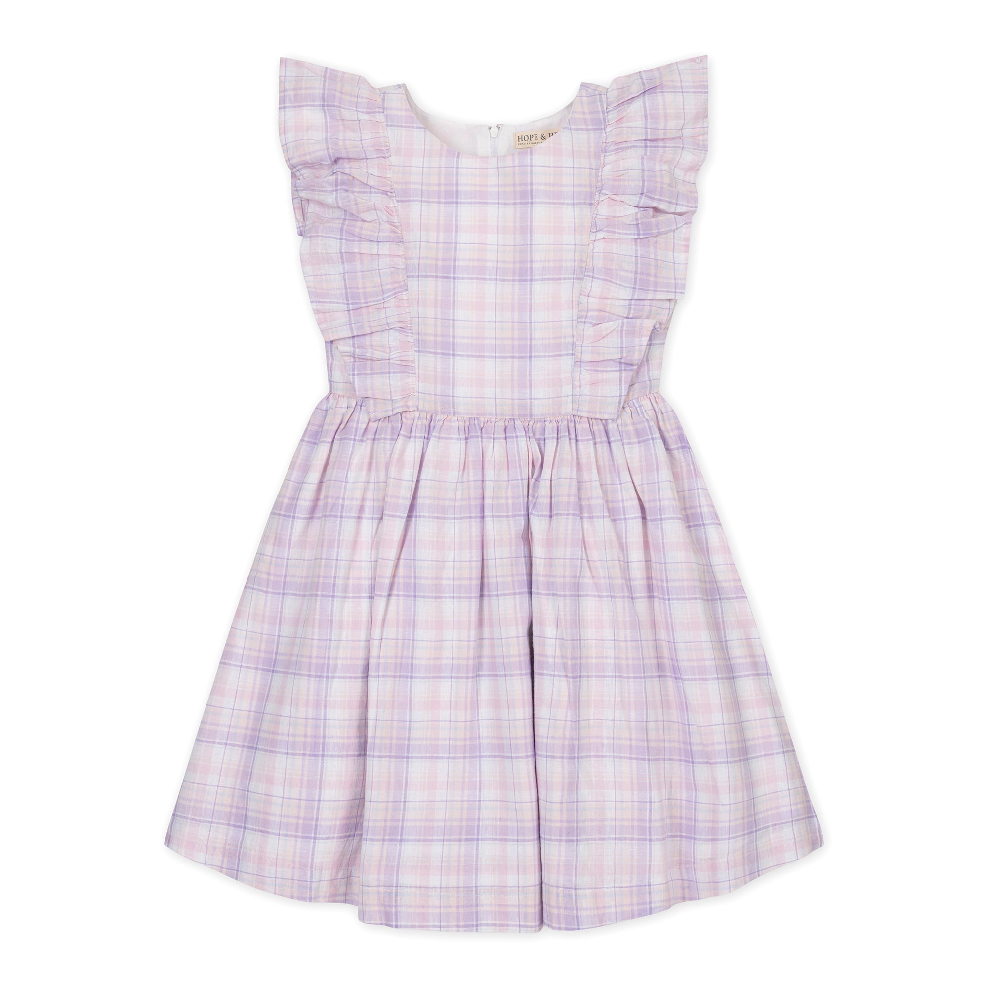 Linen Flutter Sleeve Pinafore Dress