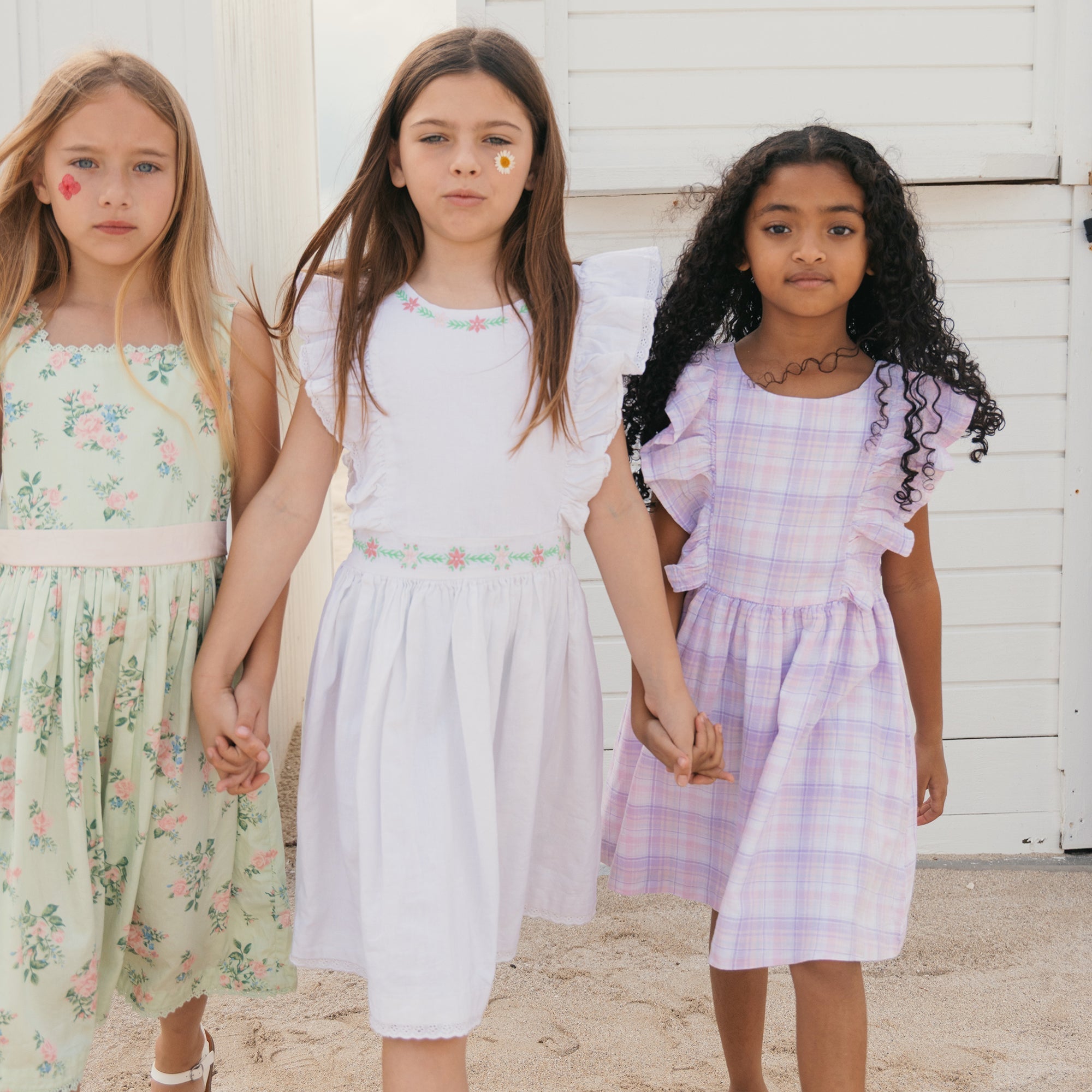 Linen Flutter Sleeve Pinafore Dress