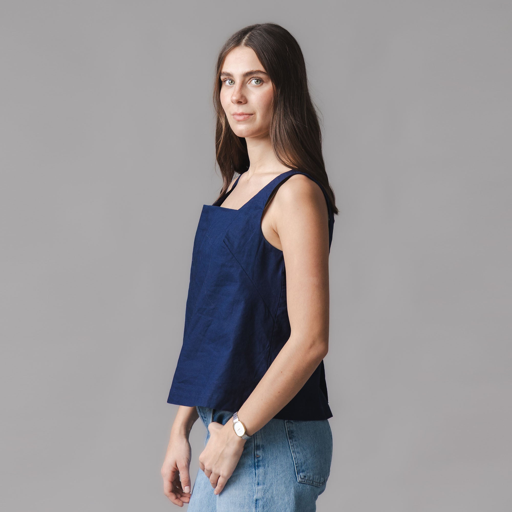 Linen Square Neck Tank