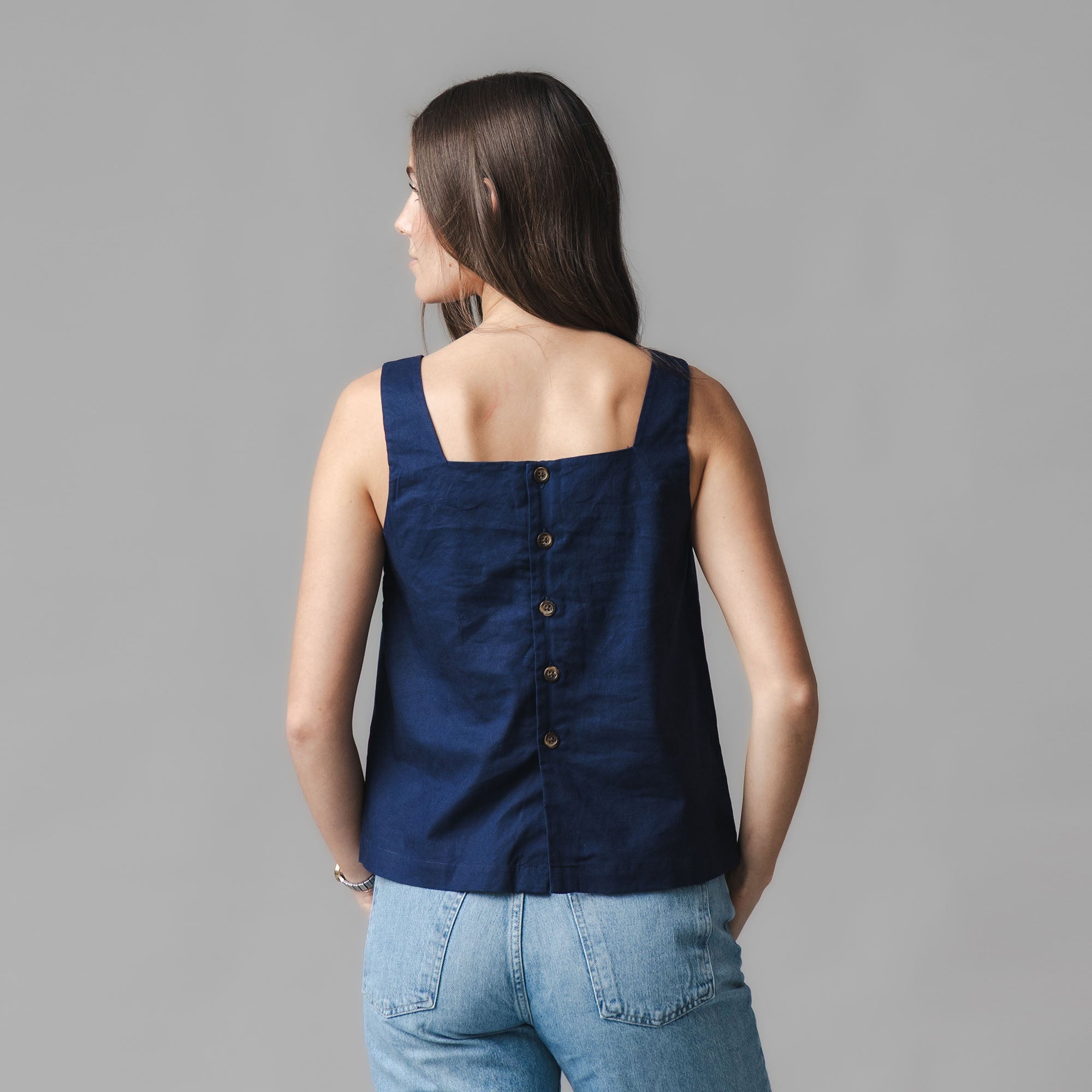 Linen Square Neck Tank