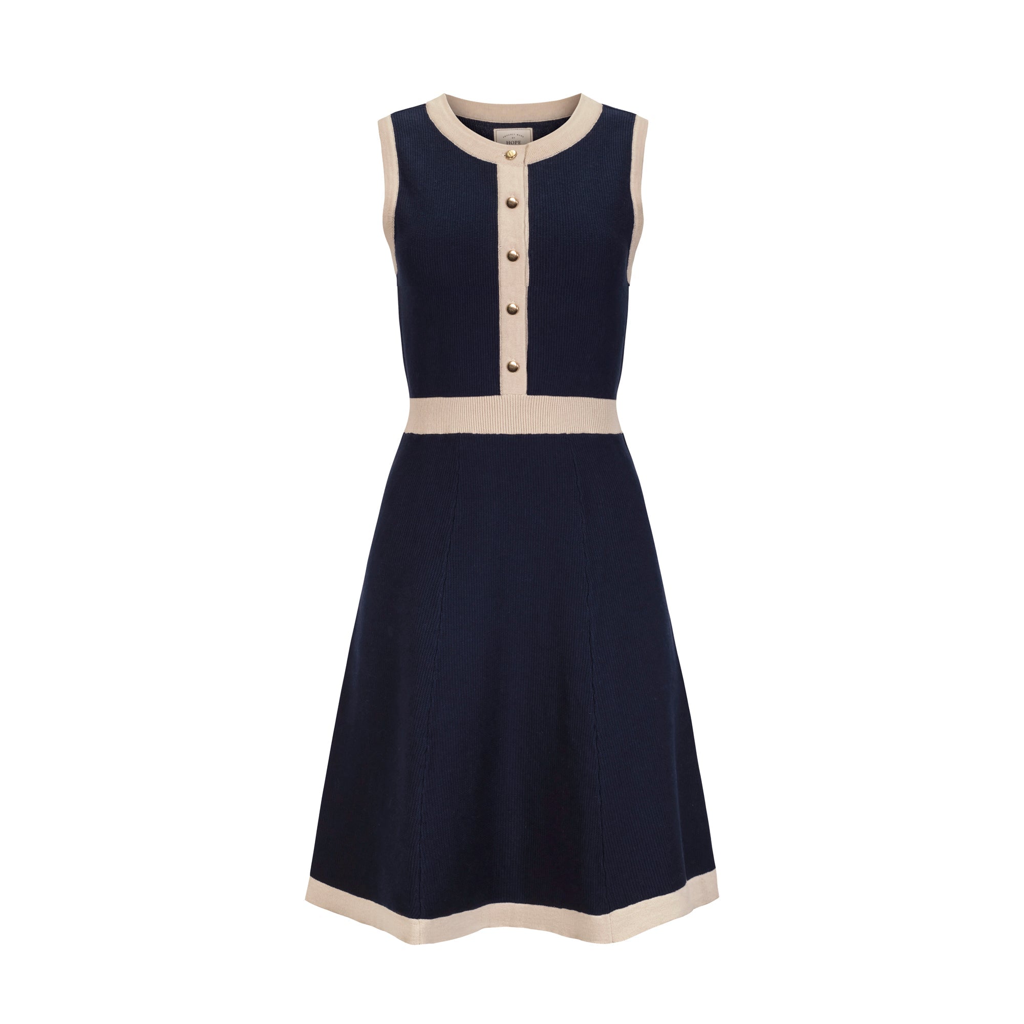 Organic Button Front Sweater Dress