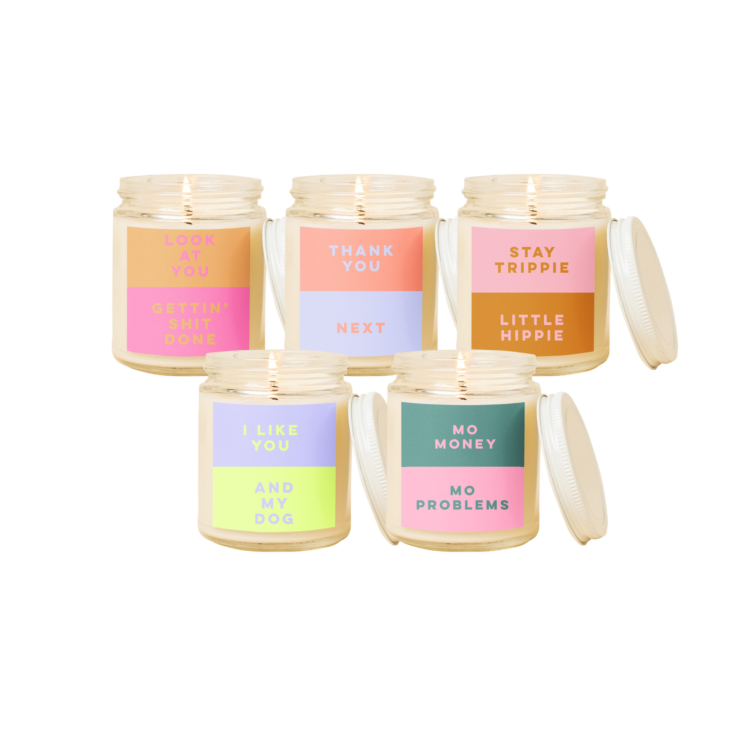 Candle Jar W/lid - Color Me Happy