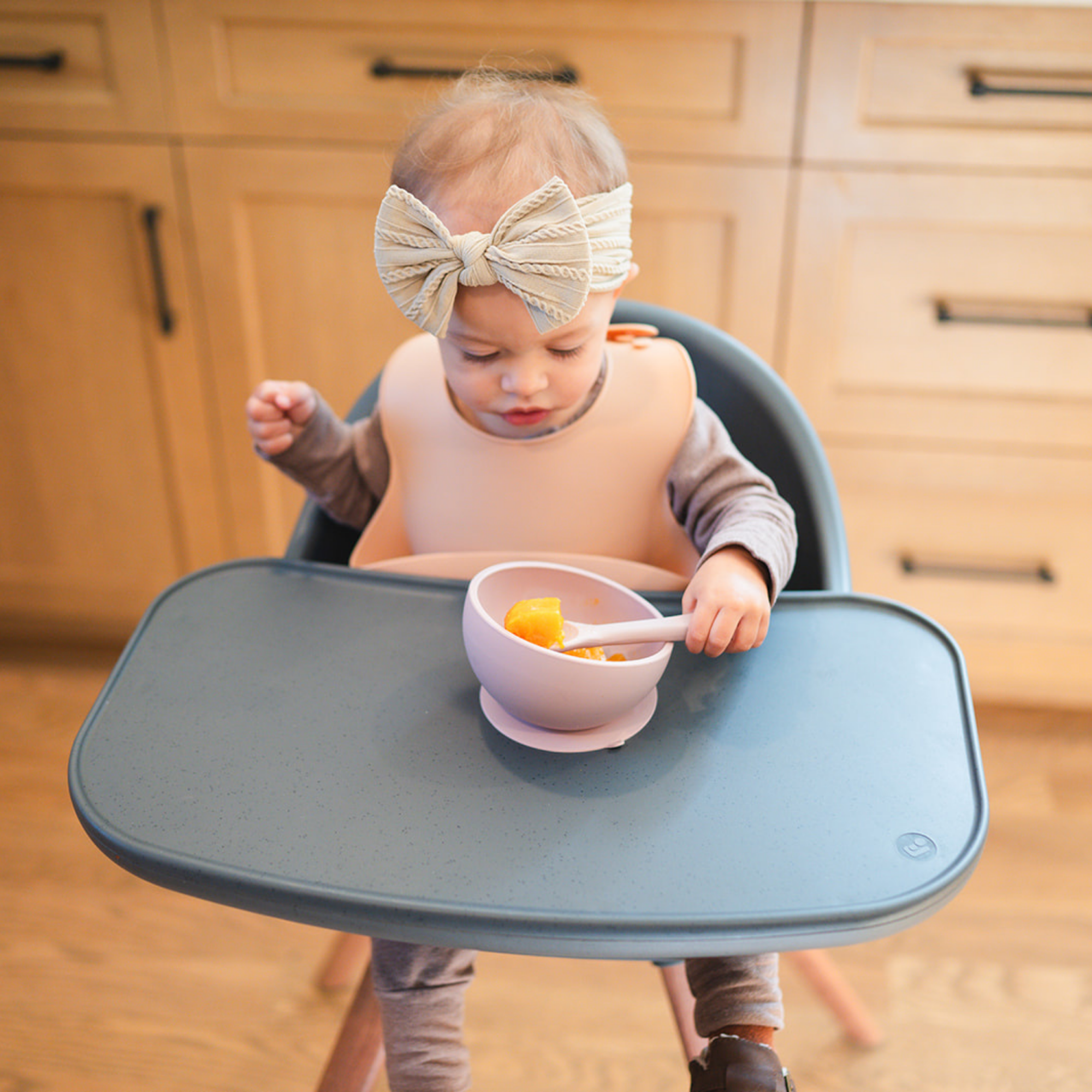 Blush Suction Bowl And Spoon Set