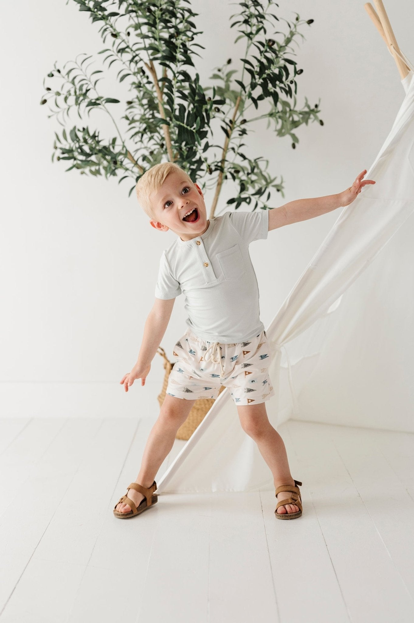 Boy's Short Sleeve Henley Shirt