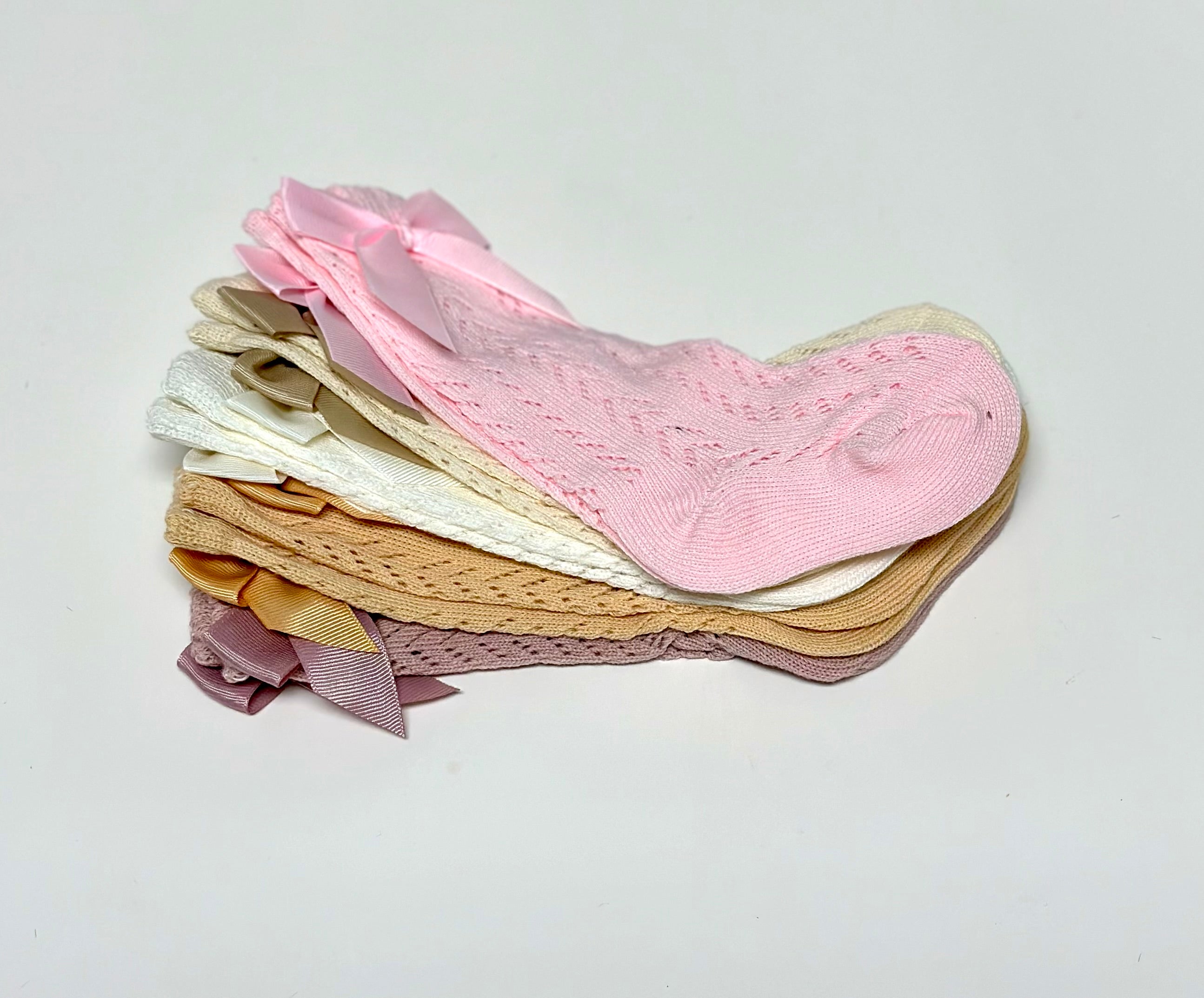 🌸vintage Tall Socks With Bow - 5 Pairs