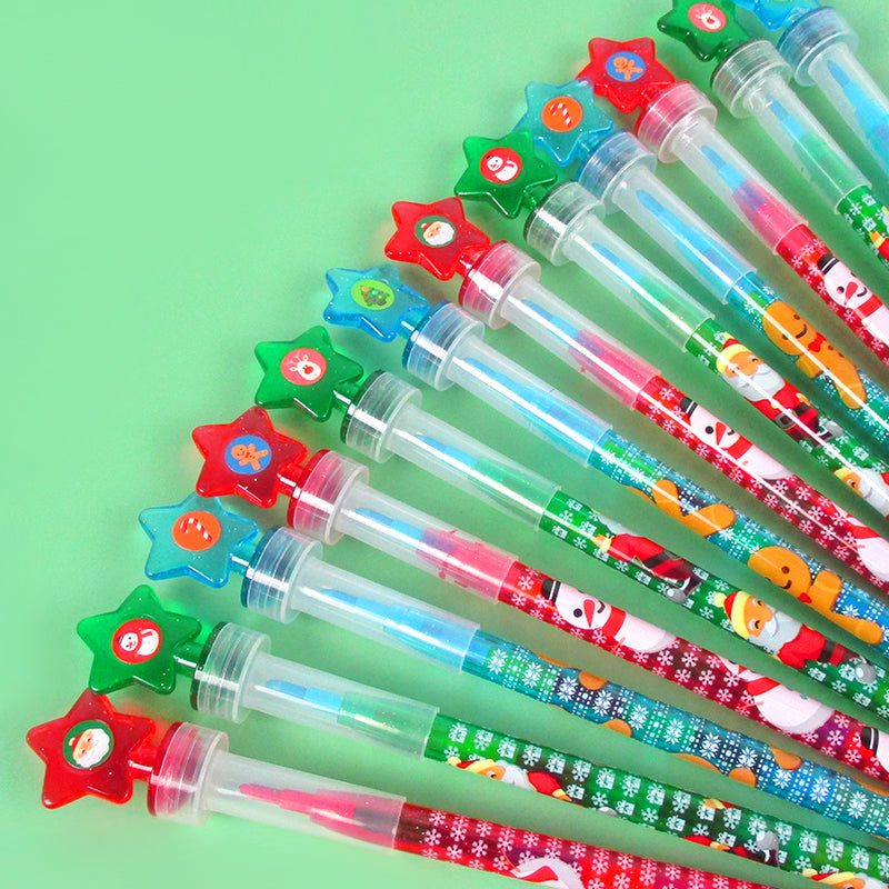 Christmas Stackable Crayon With Stamper Topper