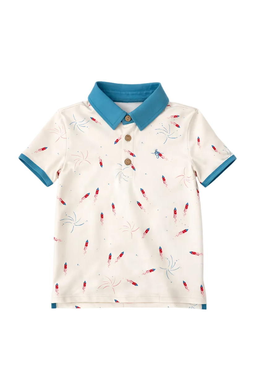 *preorder* Athletic Polo - Red, White, Boom
