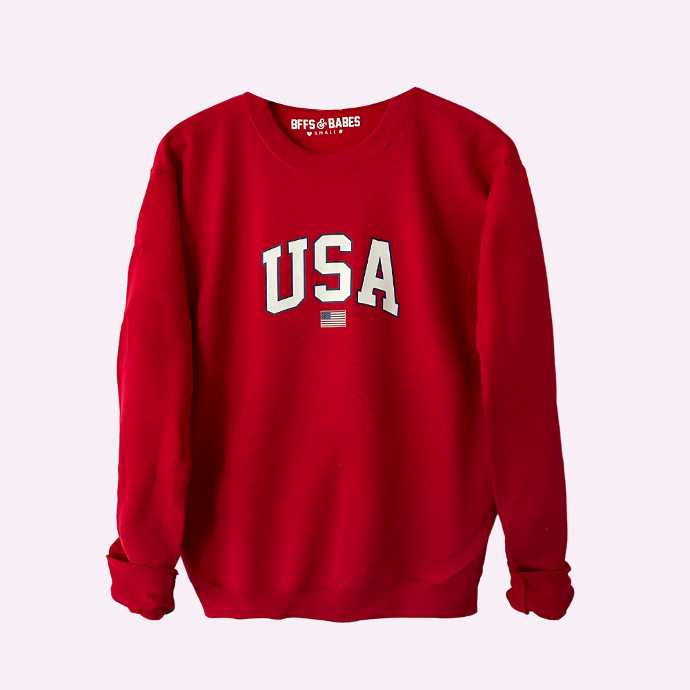 Usa Flag ♡ Adult Printed Sweatshirt