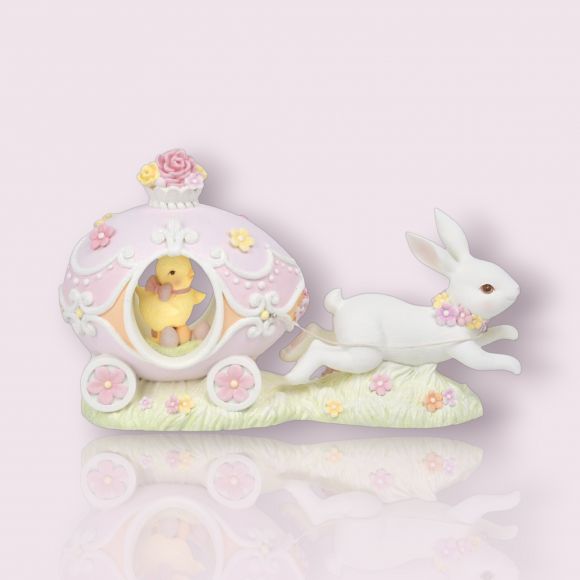 Bunny With Pink Carriage