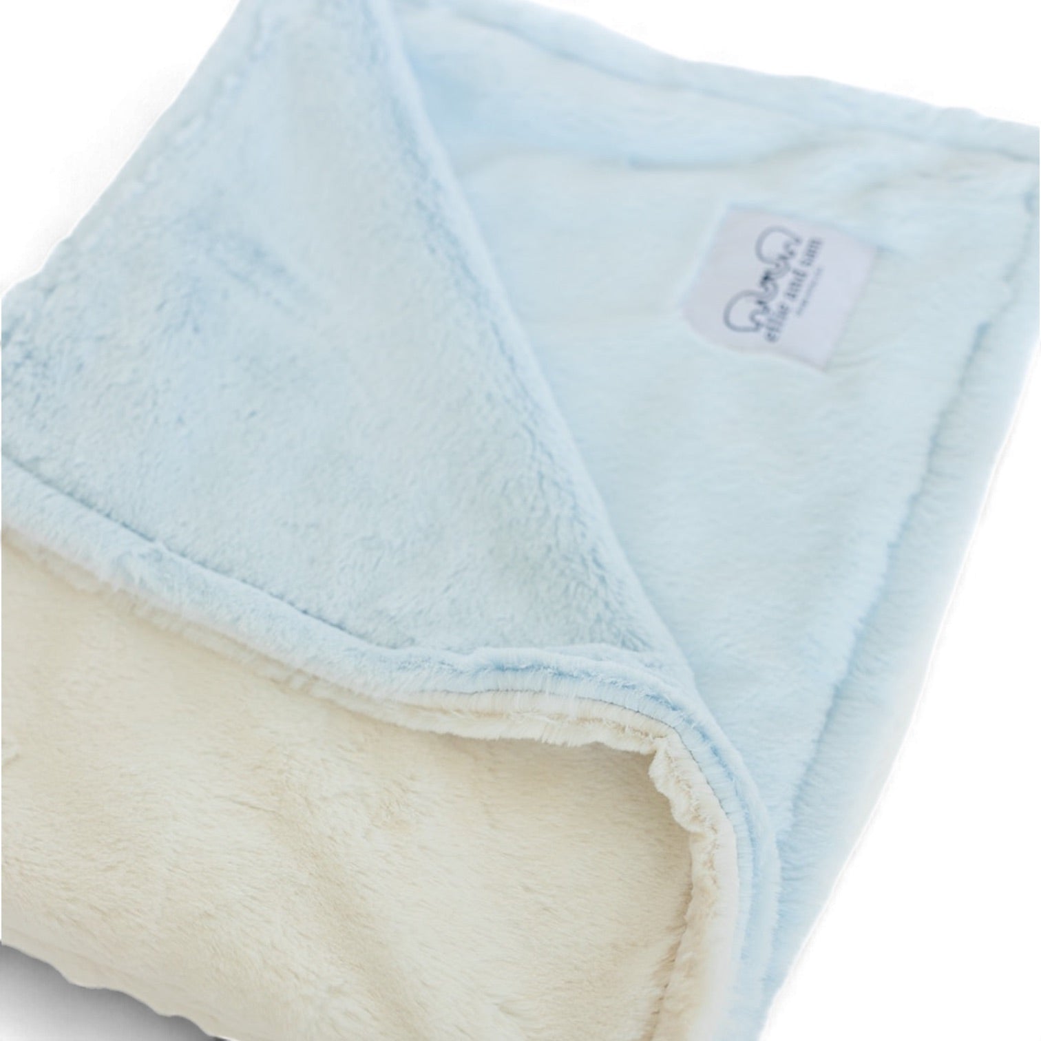 Luxury Duo Borderless Blanket - Blue/ivory