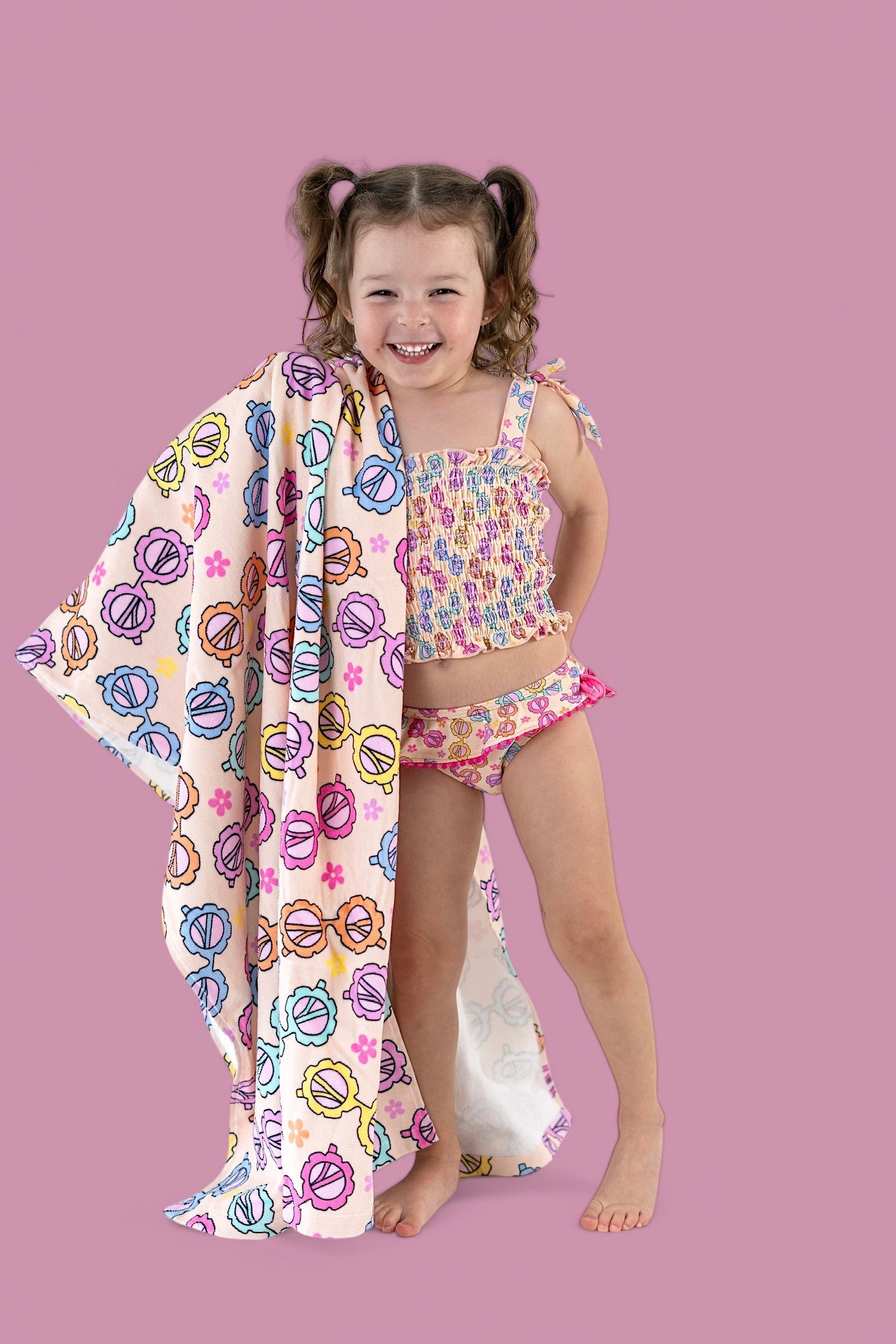 Ray Of Sunshine Dream Smocked Tankini Two Piece Swim Suit