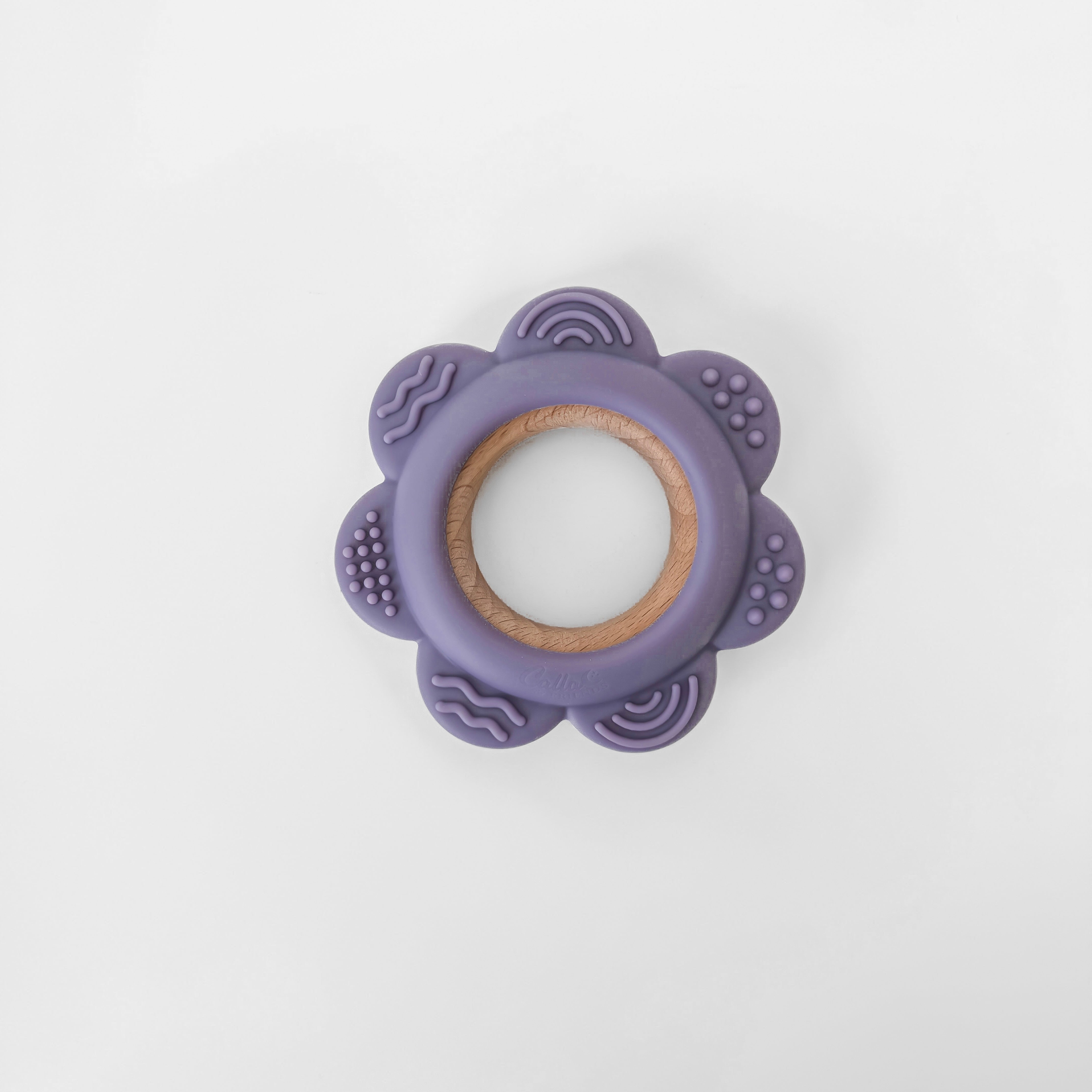 Garden Party Teether Collection - Silicone & Beechwood Flower