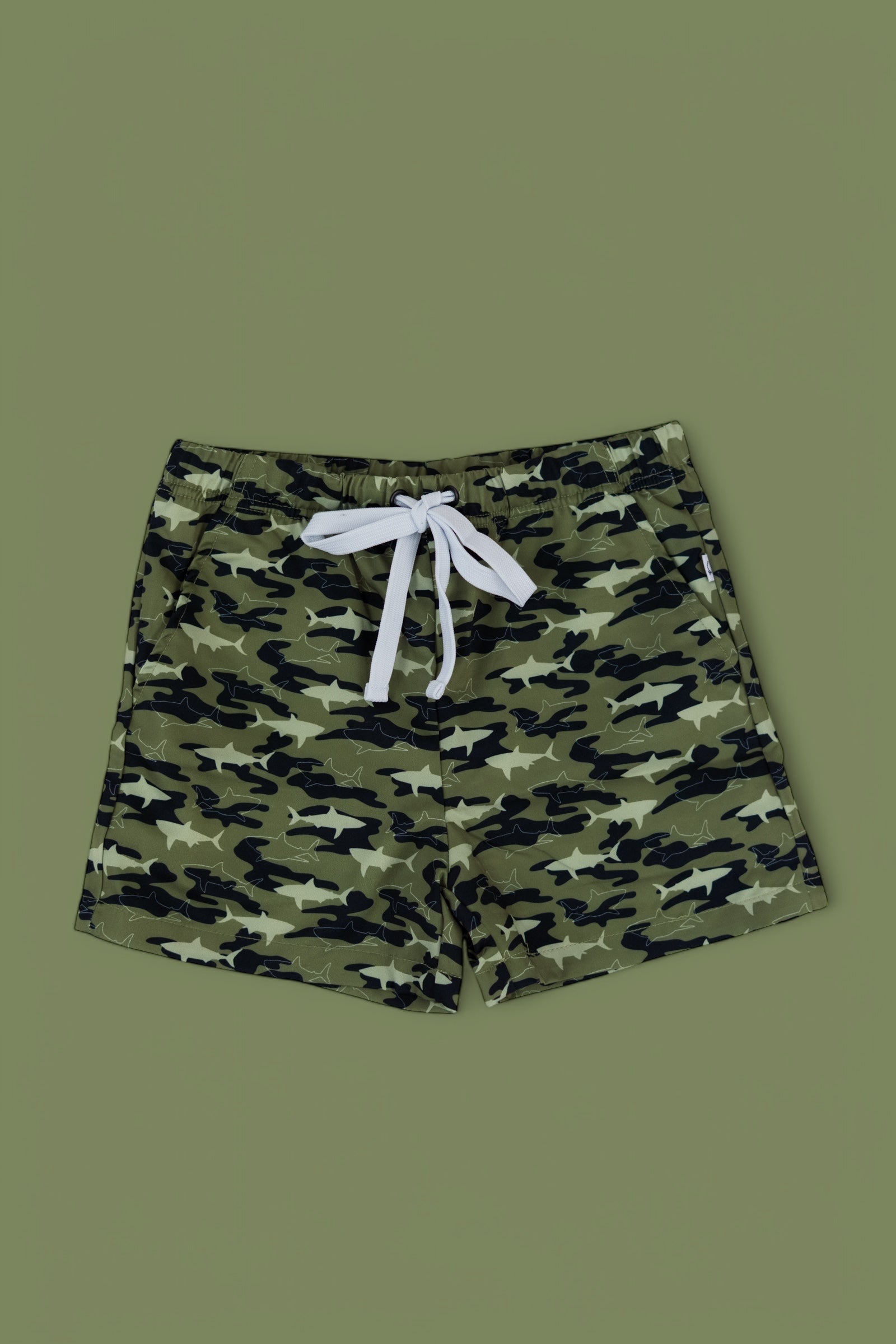 Camo Shark Boy's Dream Swim Trunks