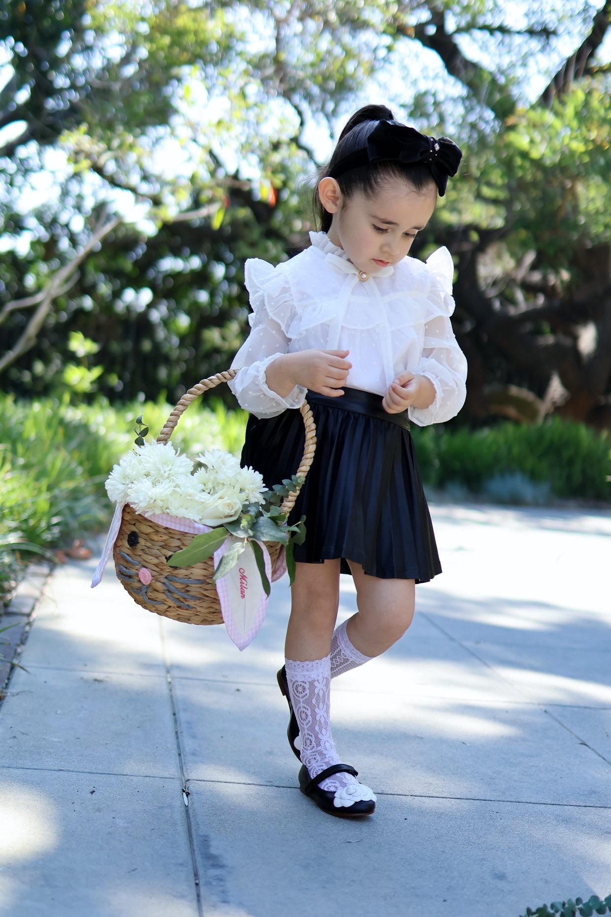 Camille- Black/white Leather Mary Jane Shoes