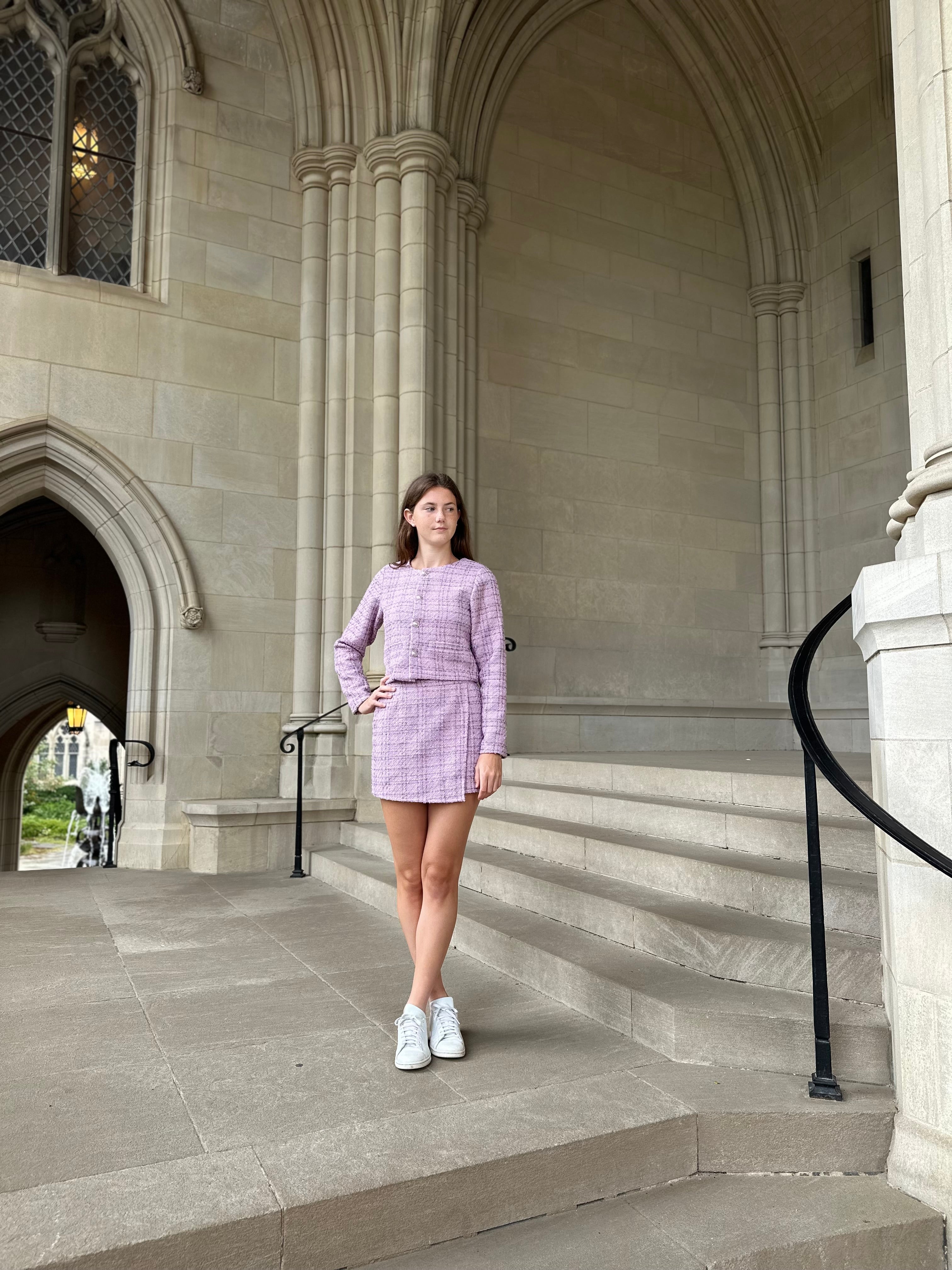Aa Lavender Tweed Ruffle Skort