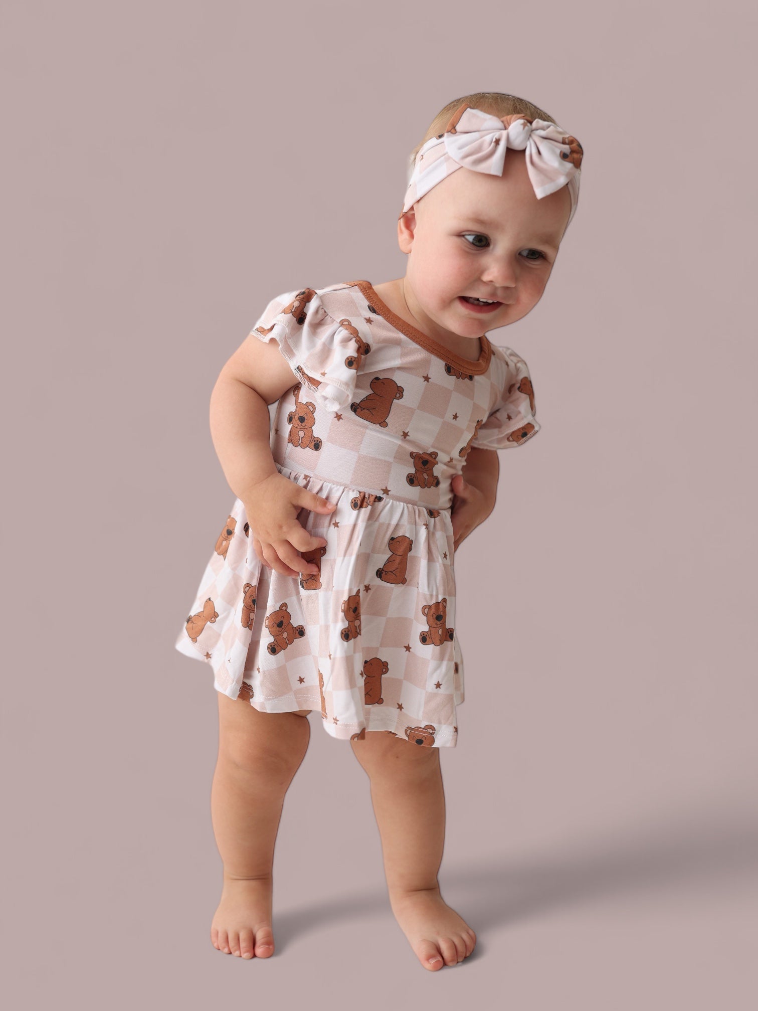 Cozy Bear Dream Cap Sleeve Bodysuit Dress