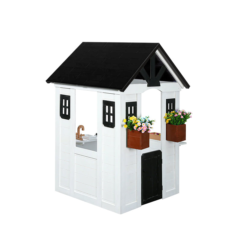 Ajure Modern Farmhouse Playhouse - Black & White
