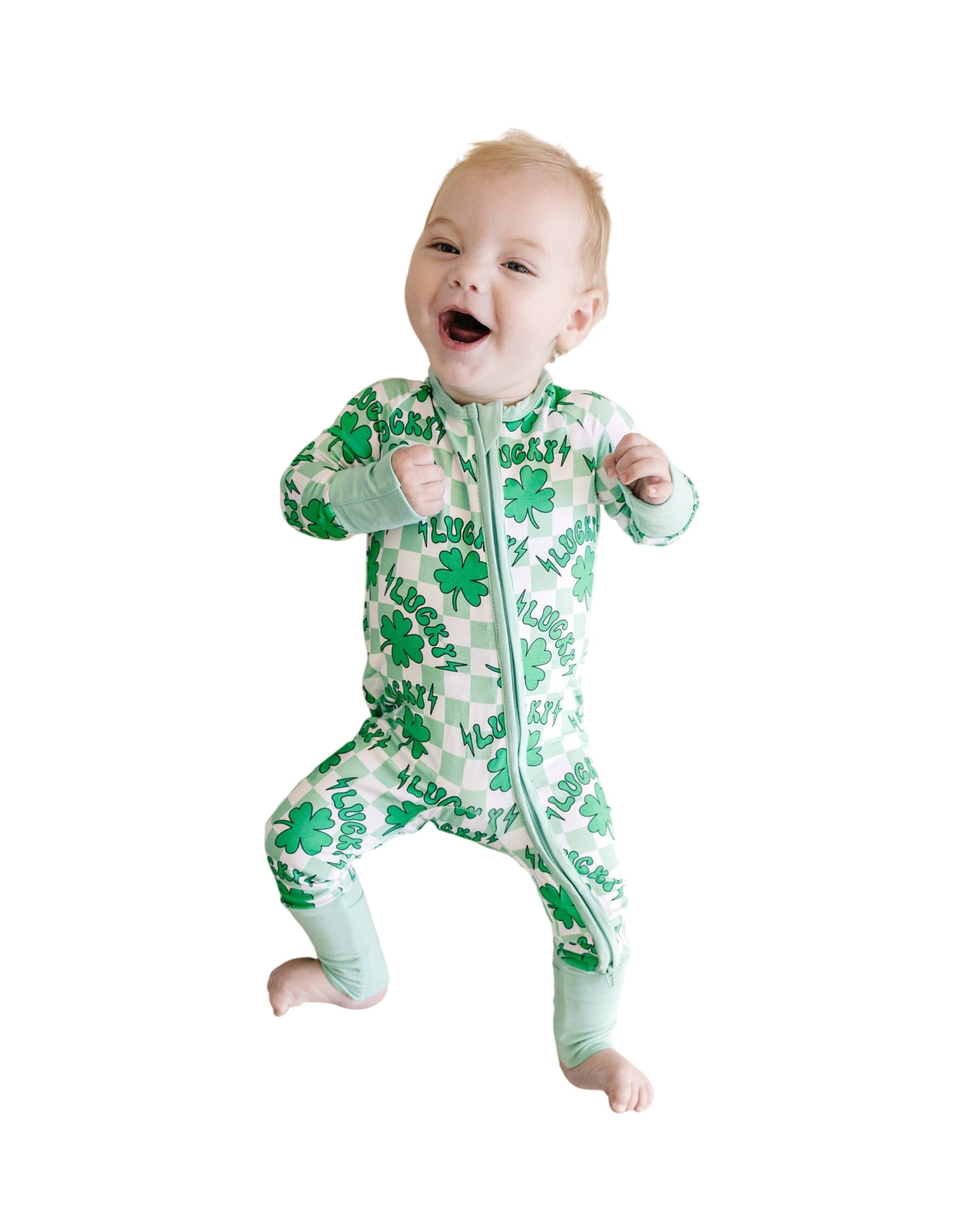 Bamboo Zip Romper | Lucky Shamrock