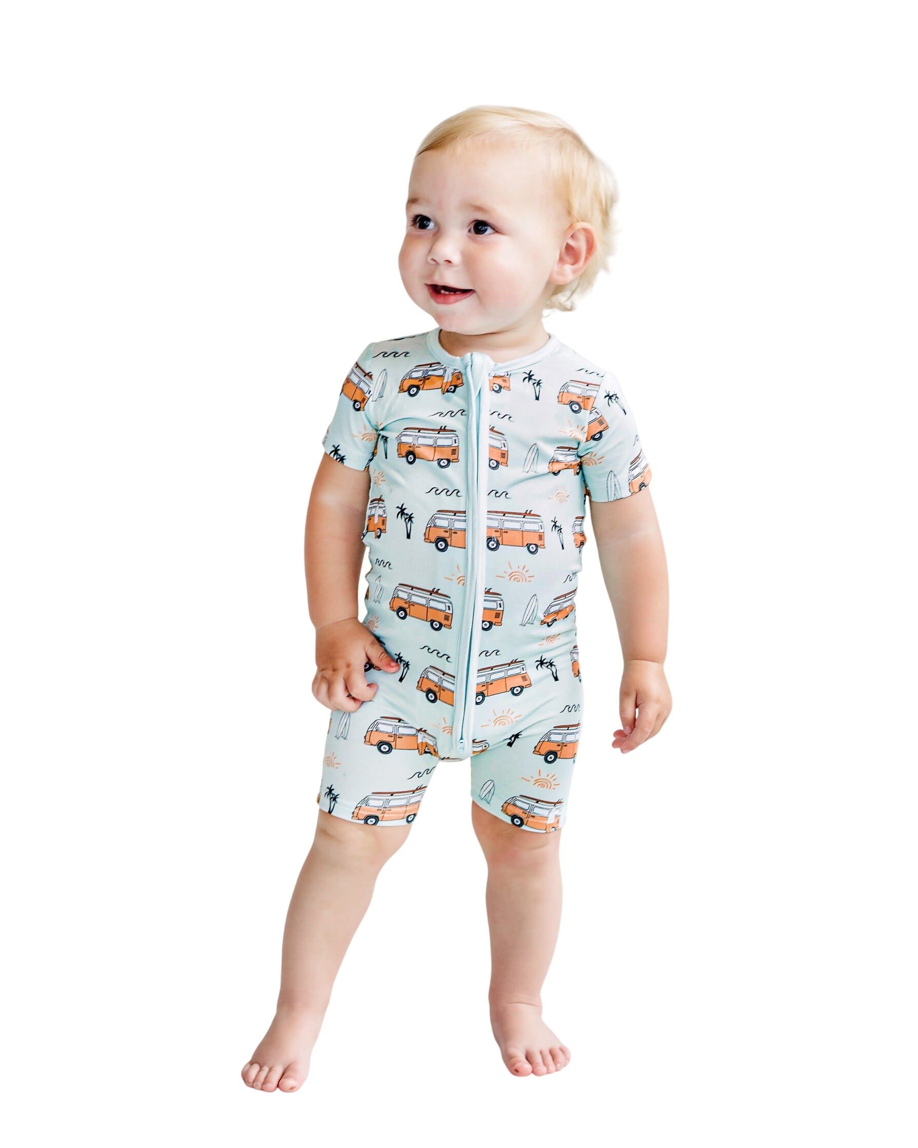 Bamboo Shorty Romper | Retro Beach