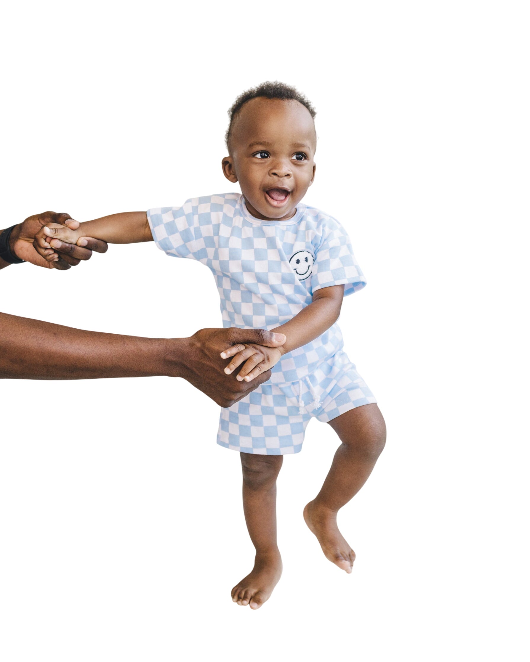 Checkered Shorts Set | Blue