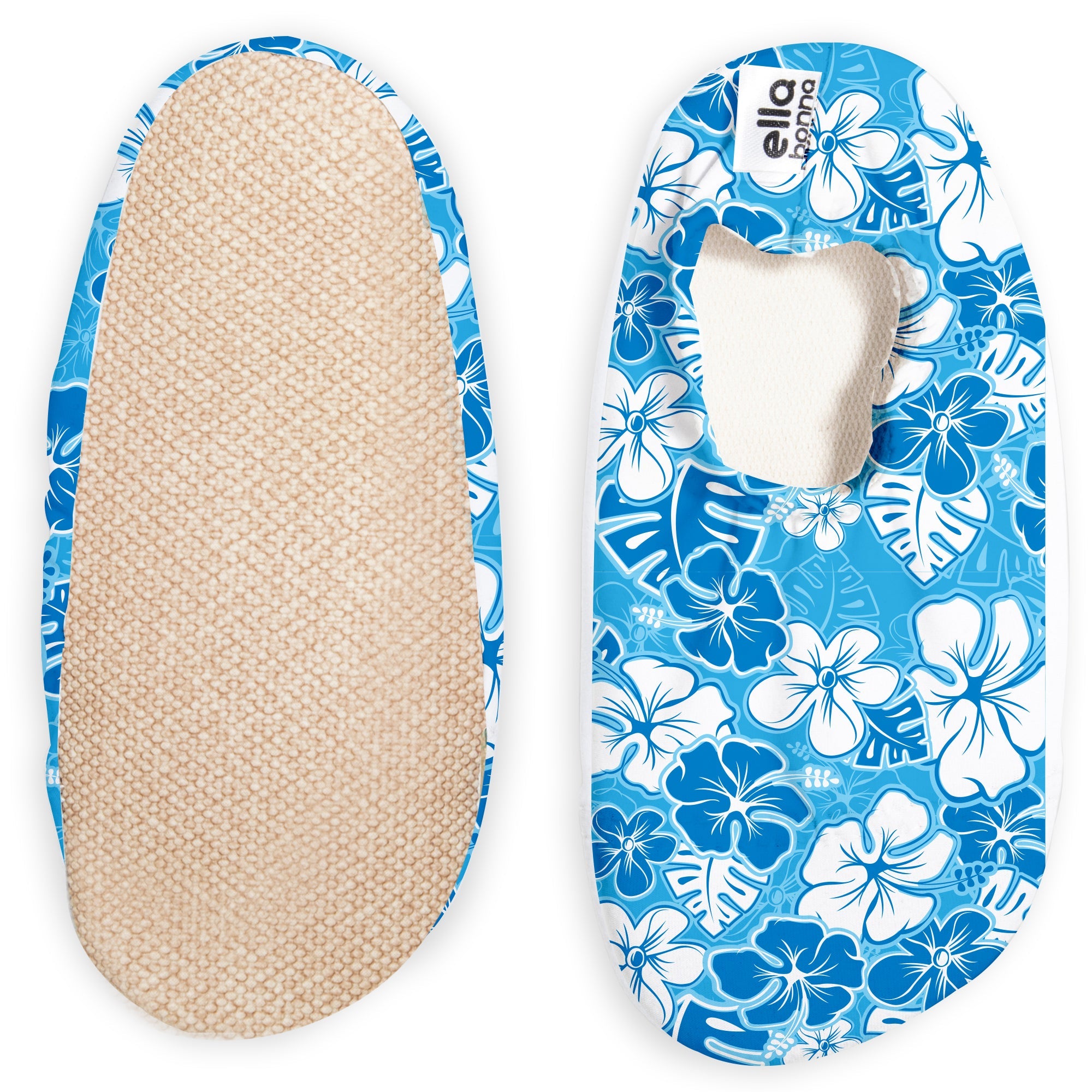 Non-slip Sole, Unisex Baby, Children's Sea Shoes, Pool Booties, Blue Flower