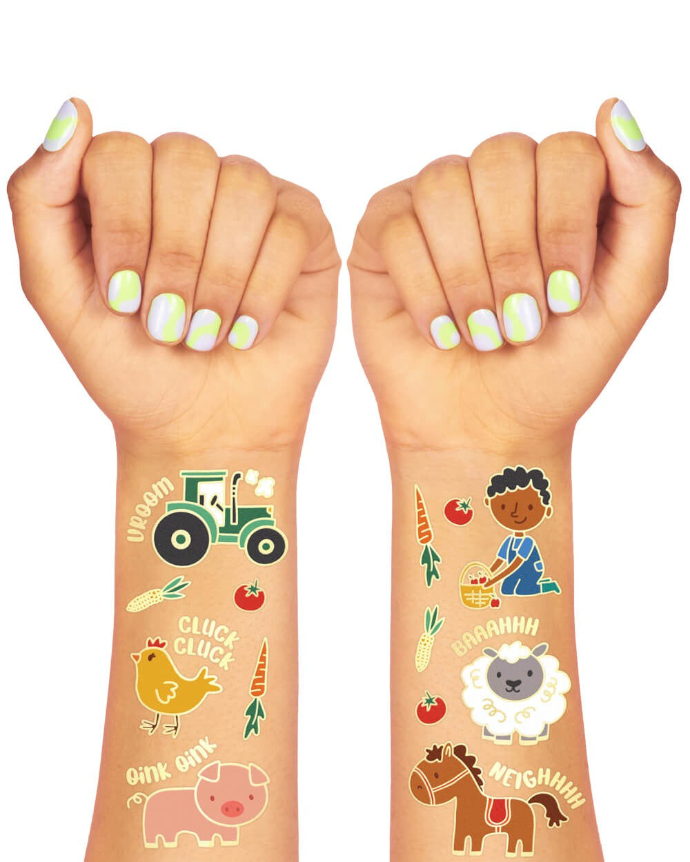 Farm Life Tats - 30 Foil Temporary Tattoos
