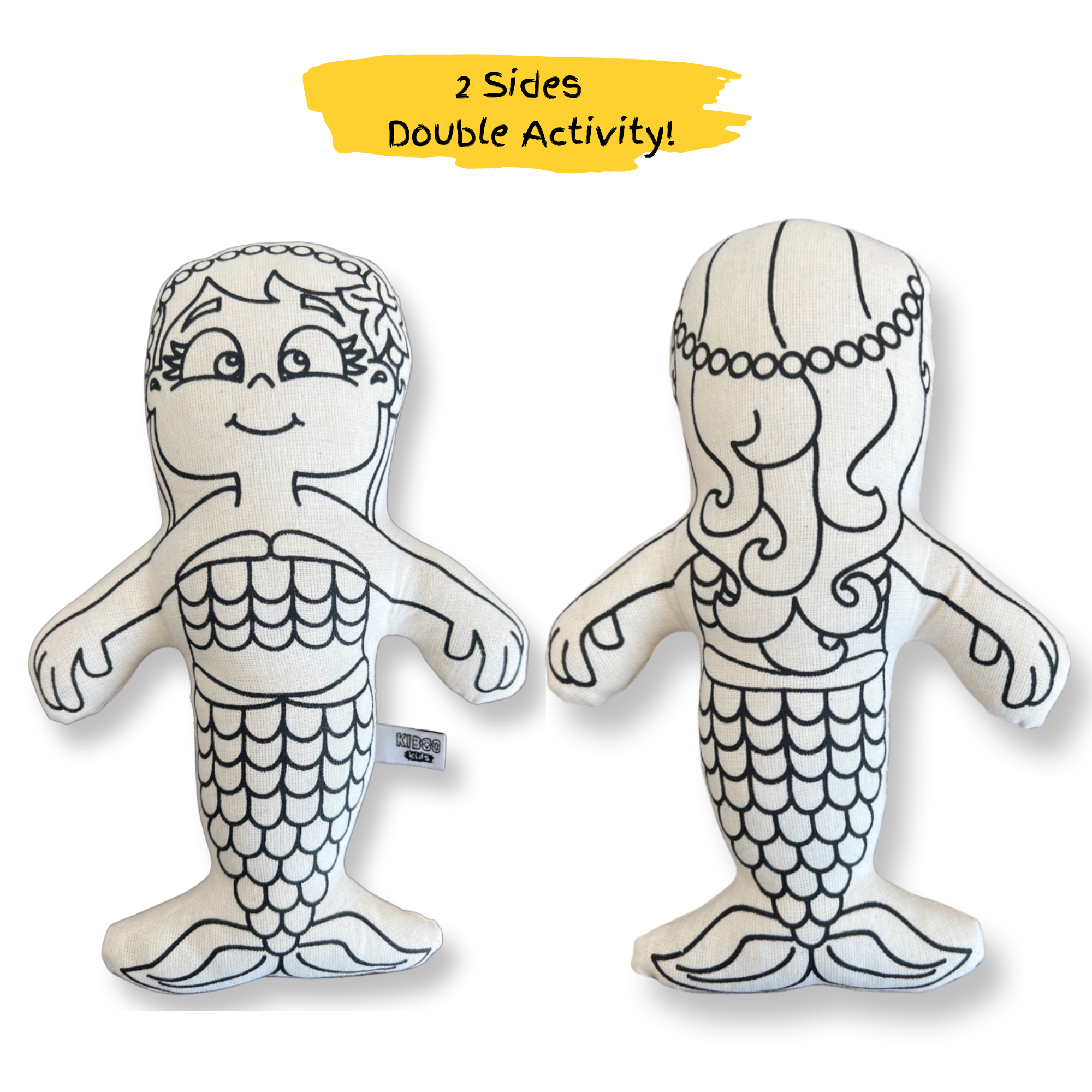 : Mermaid With Mini Shell Backpack - Colorable And Washable Doll For Creative Play