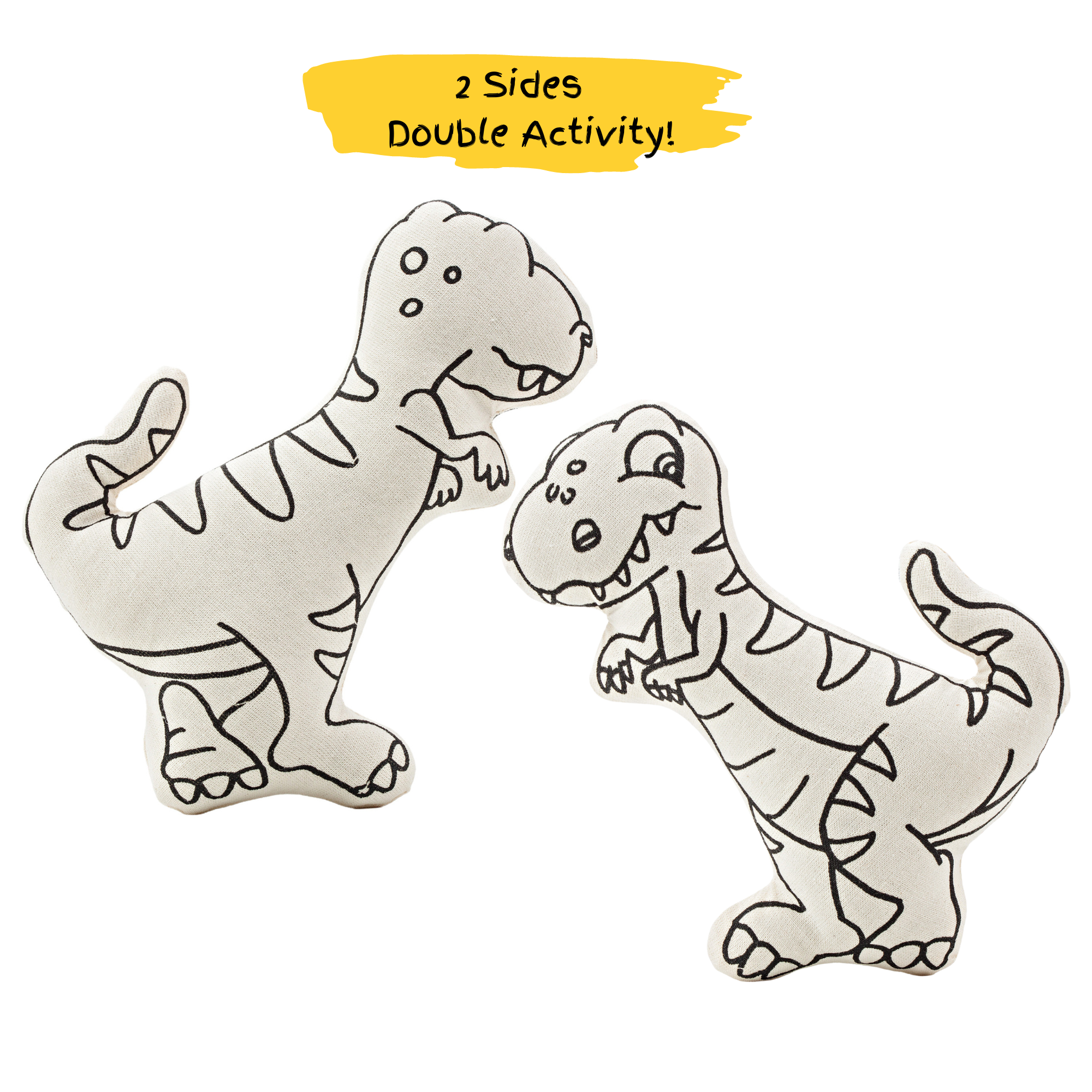 : Dinosaurs For Coloring Duo Pack - T-rex & Triceratops - Washable And Reusable For Creative Play