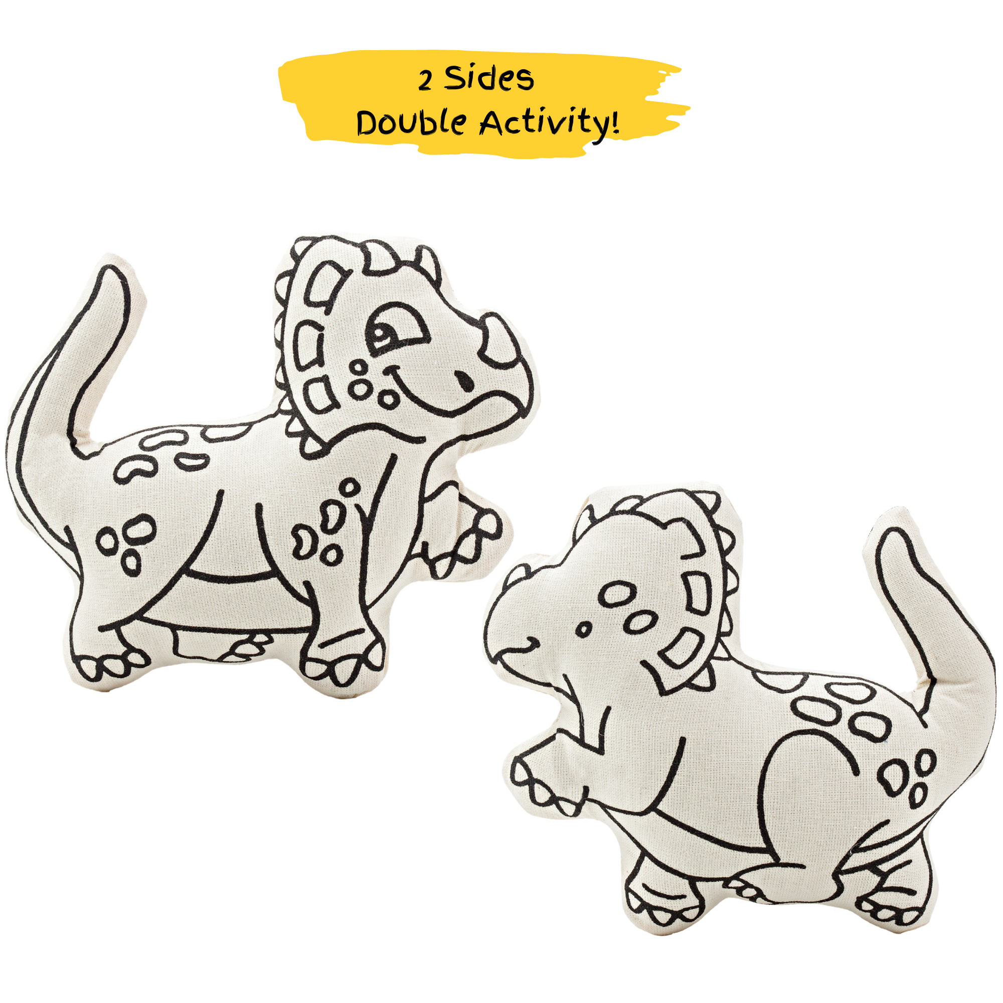 : Dinosaurs For Coloring Duo Pack - T-rex & Triceratops - Washable And Reusable For Creative Play