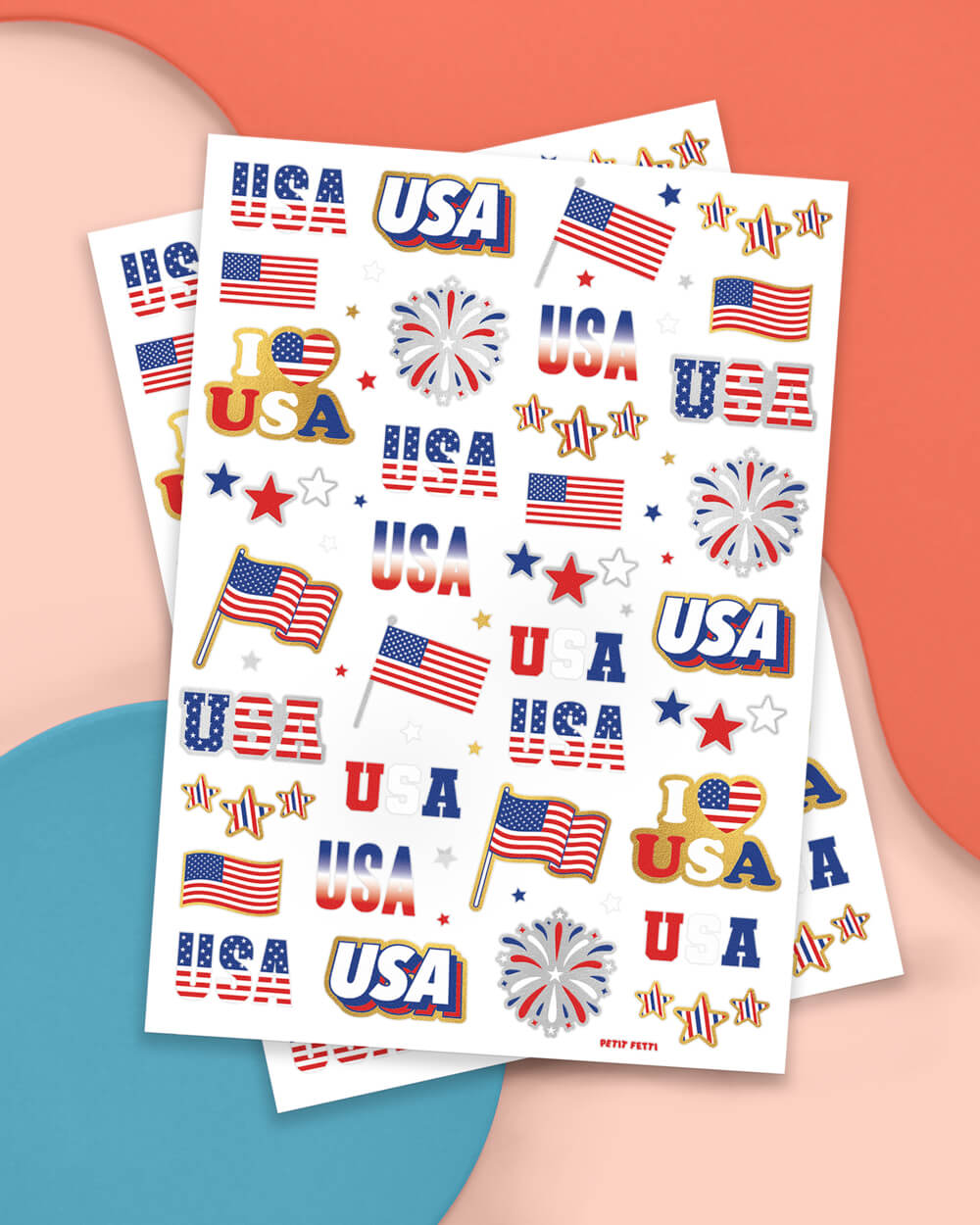 Stars & Stripes Tats - 70 Foil Temporary Tattoos