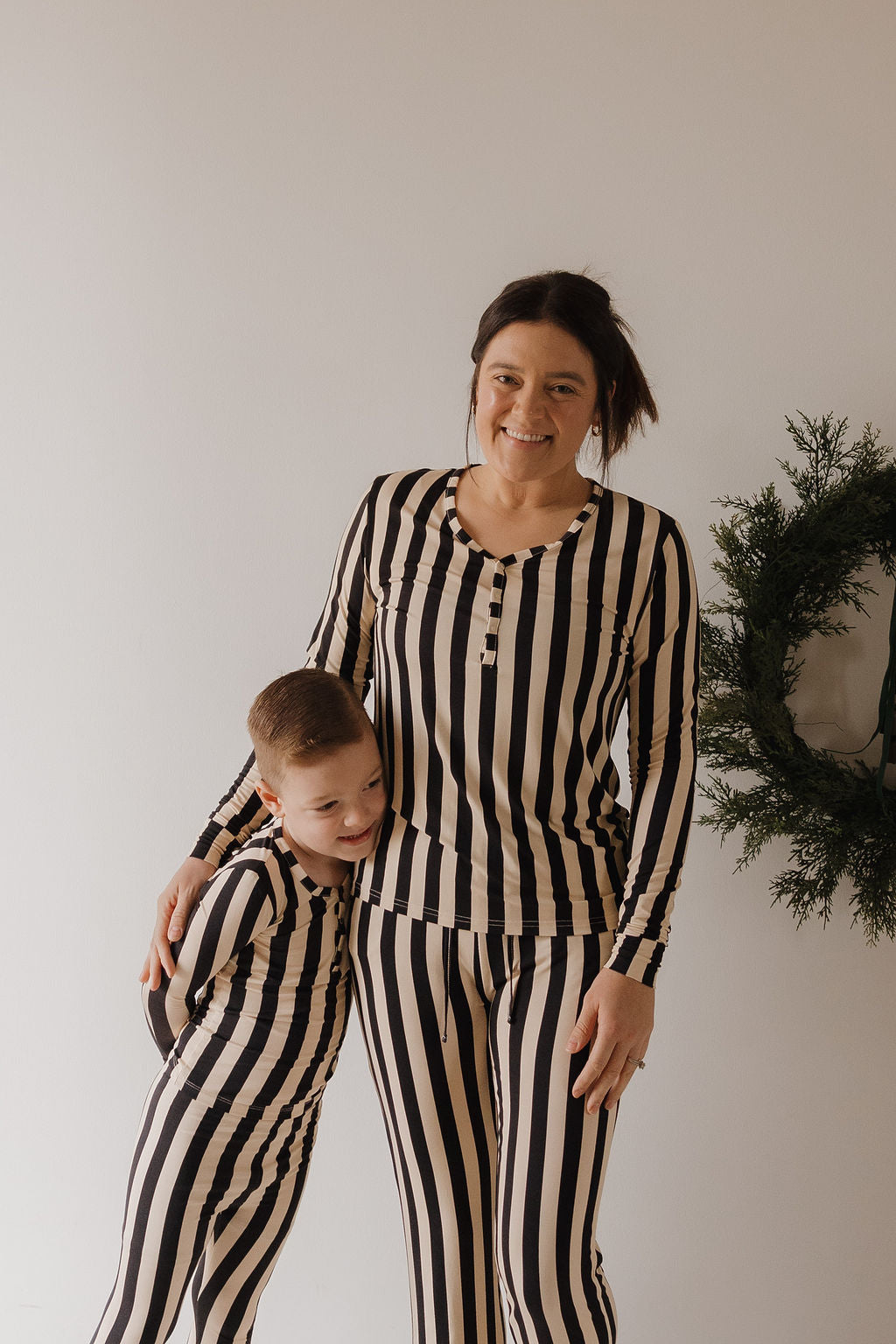 Women's Long Sleeve Bamboo Pajama | Midnight Stripe