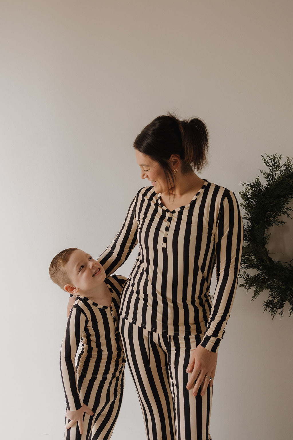 Women's Long Sleeve Bamboo Pajama | Midnight Stripe