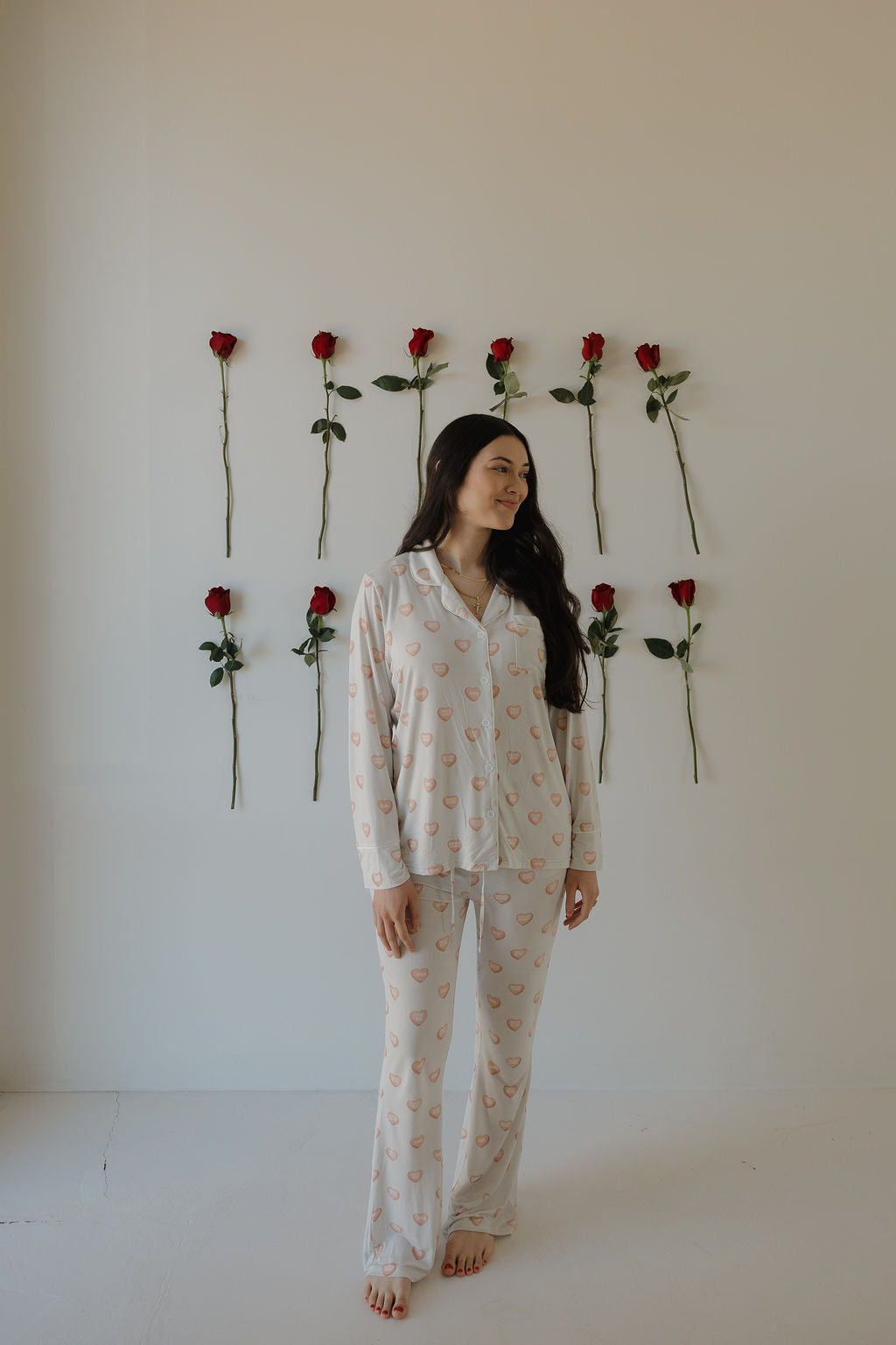 Women's Bamboo Button Up Lounge Set | Love Notes - Grey
