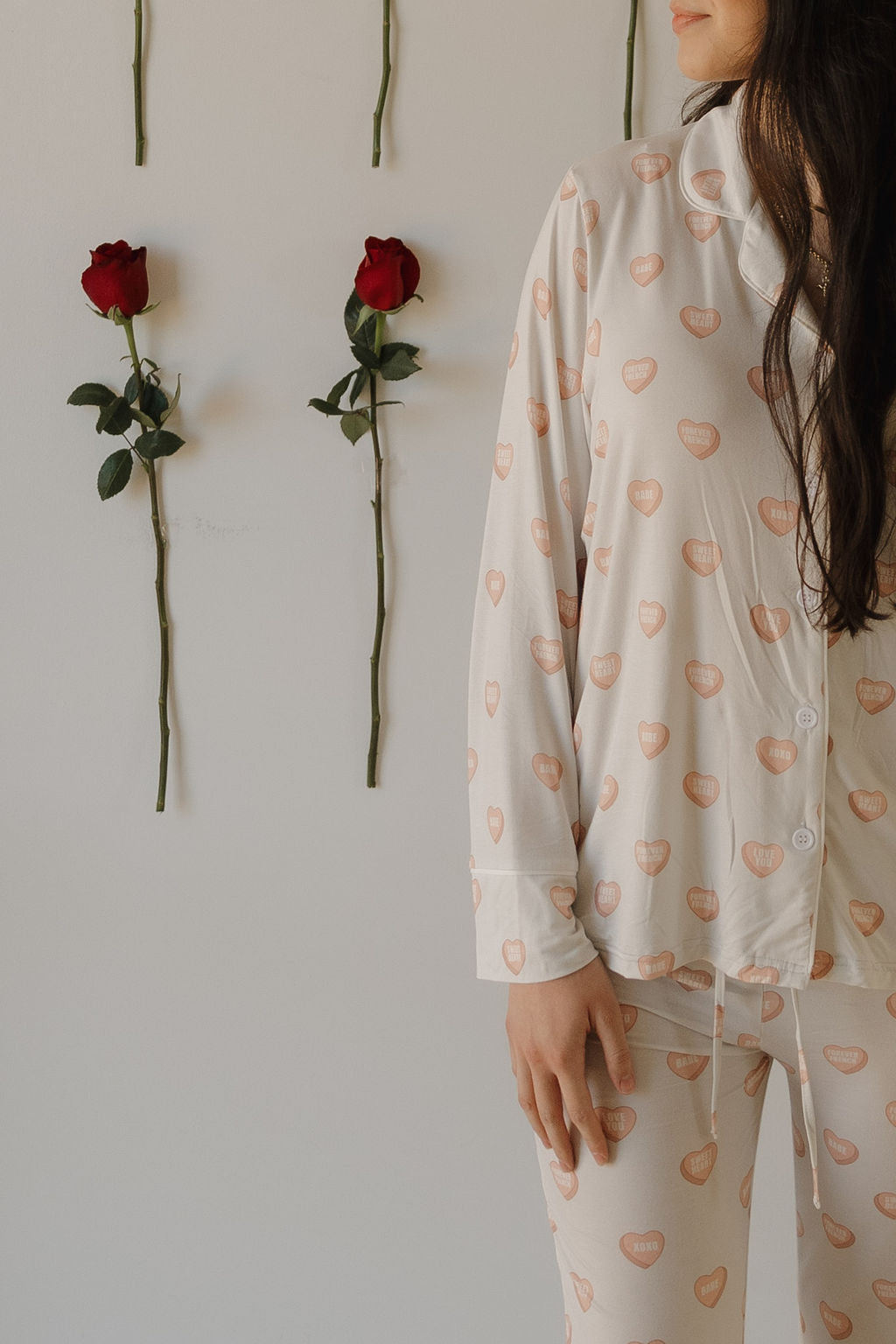 Women's Bamboo Button Up Lounge Set | Love Notes - Grey