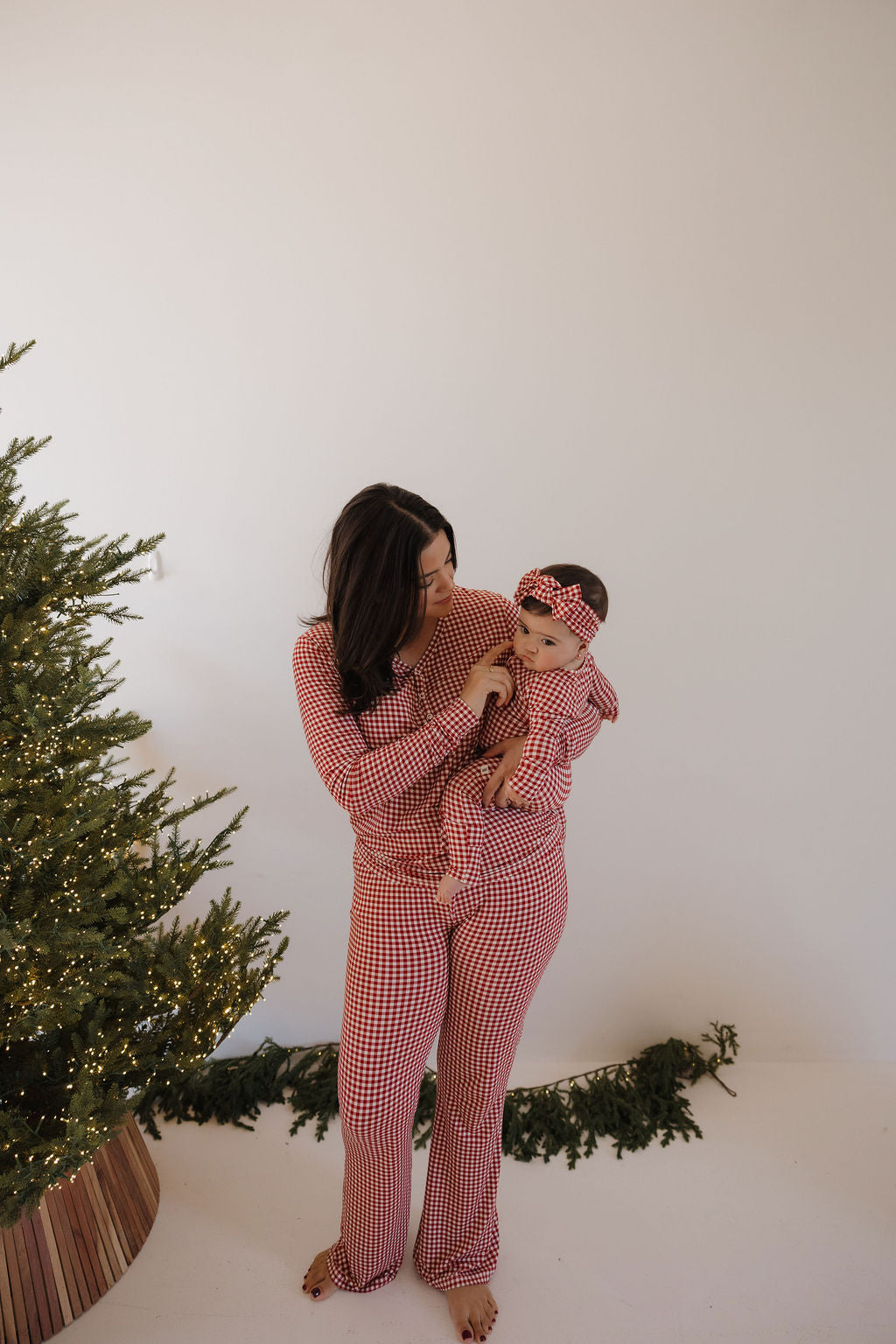 Bamboo Zip Pajamas | Red Gingham