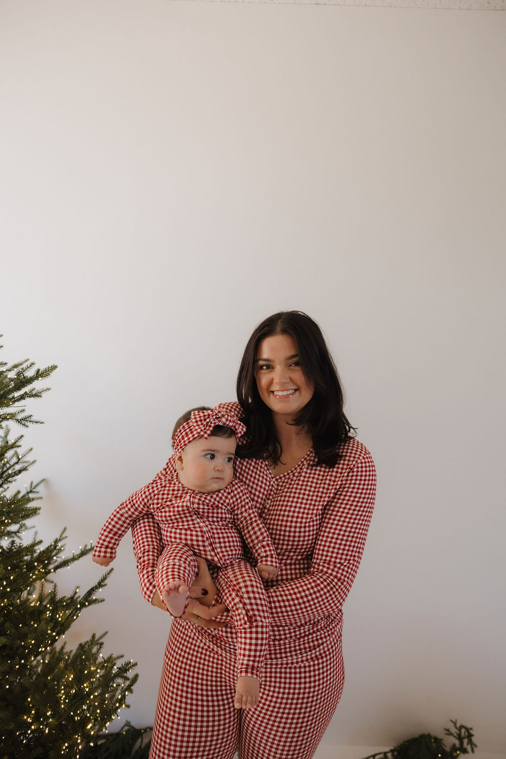 Women's Long Sleeve Bamboo Pajama | Red Gingham