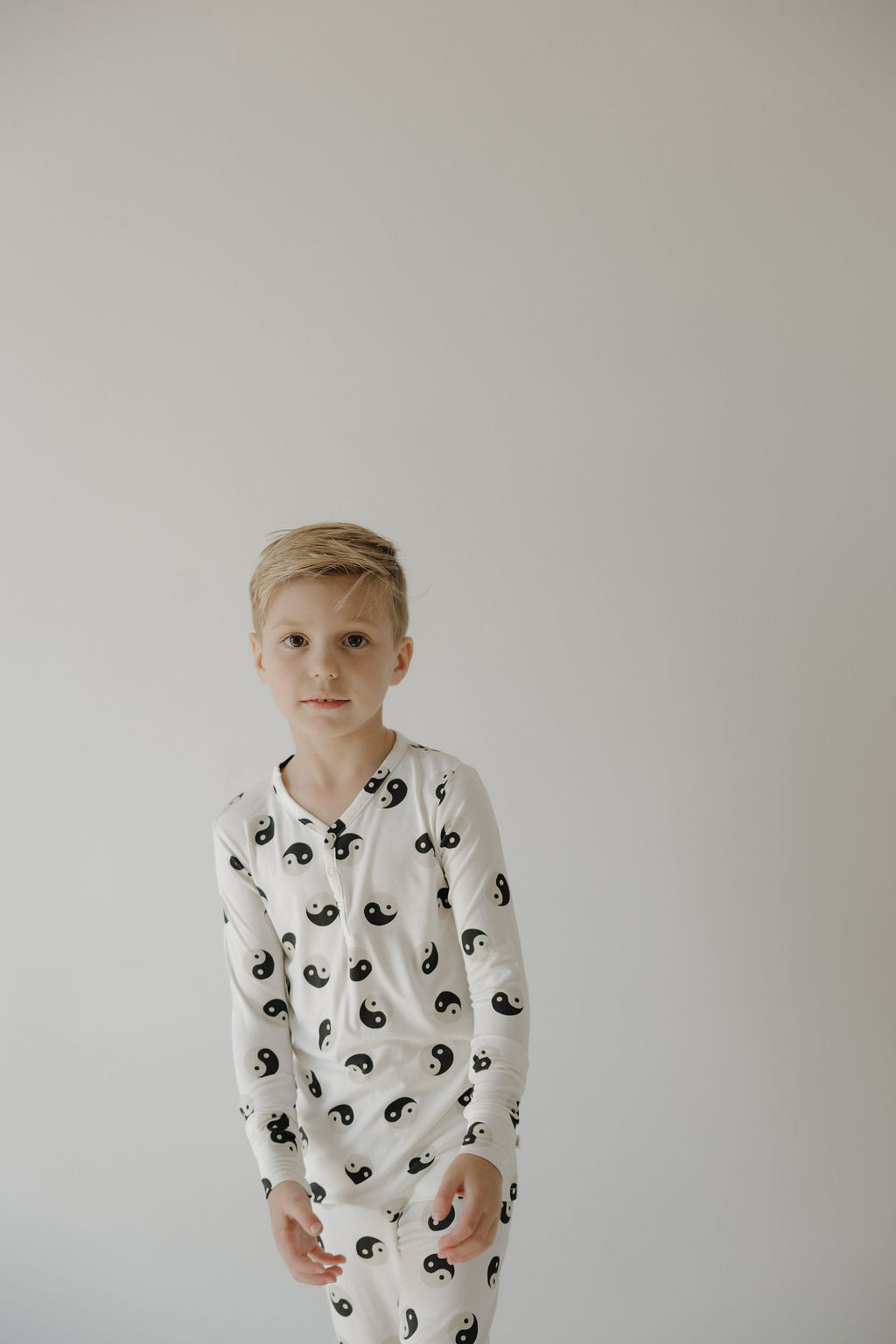 Bamboo Two Piece Pajamas | Black & White Yin Yang