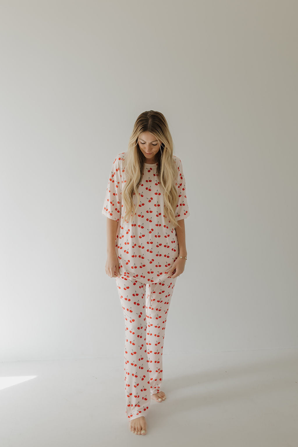 Short Sleeve Women's Bamboo Pajamas | Cherry Orchard