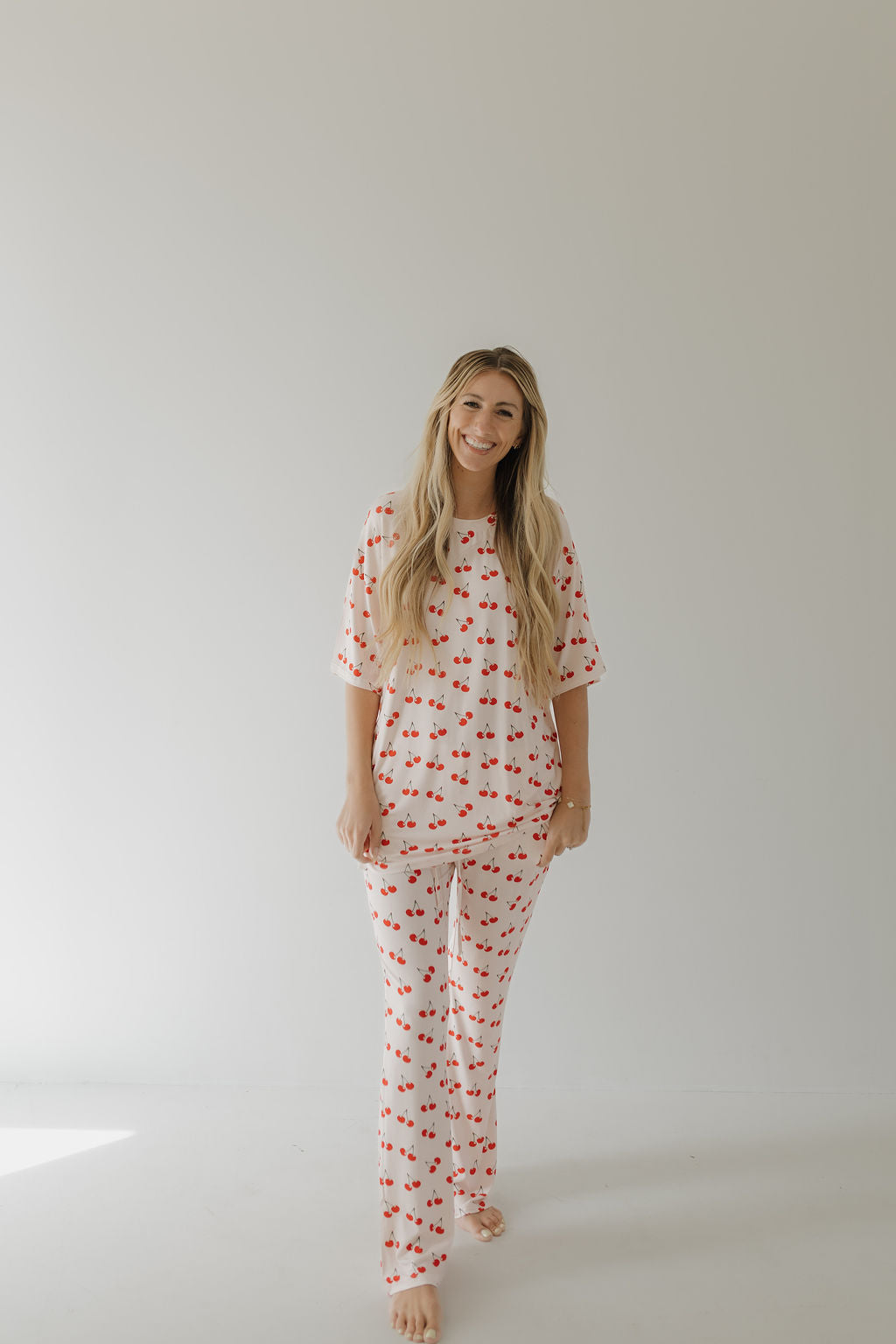 Short Sleeve Women's Bamboo Pajamas | Cherry Orchard