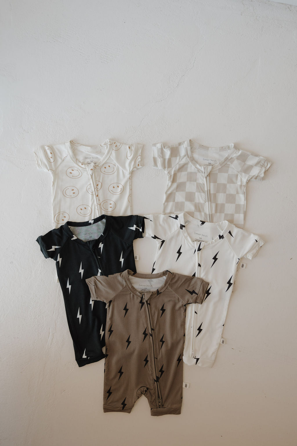 Shortie Bamboo Zip | Brown & Black Lightning Bolt