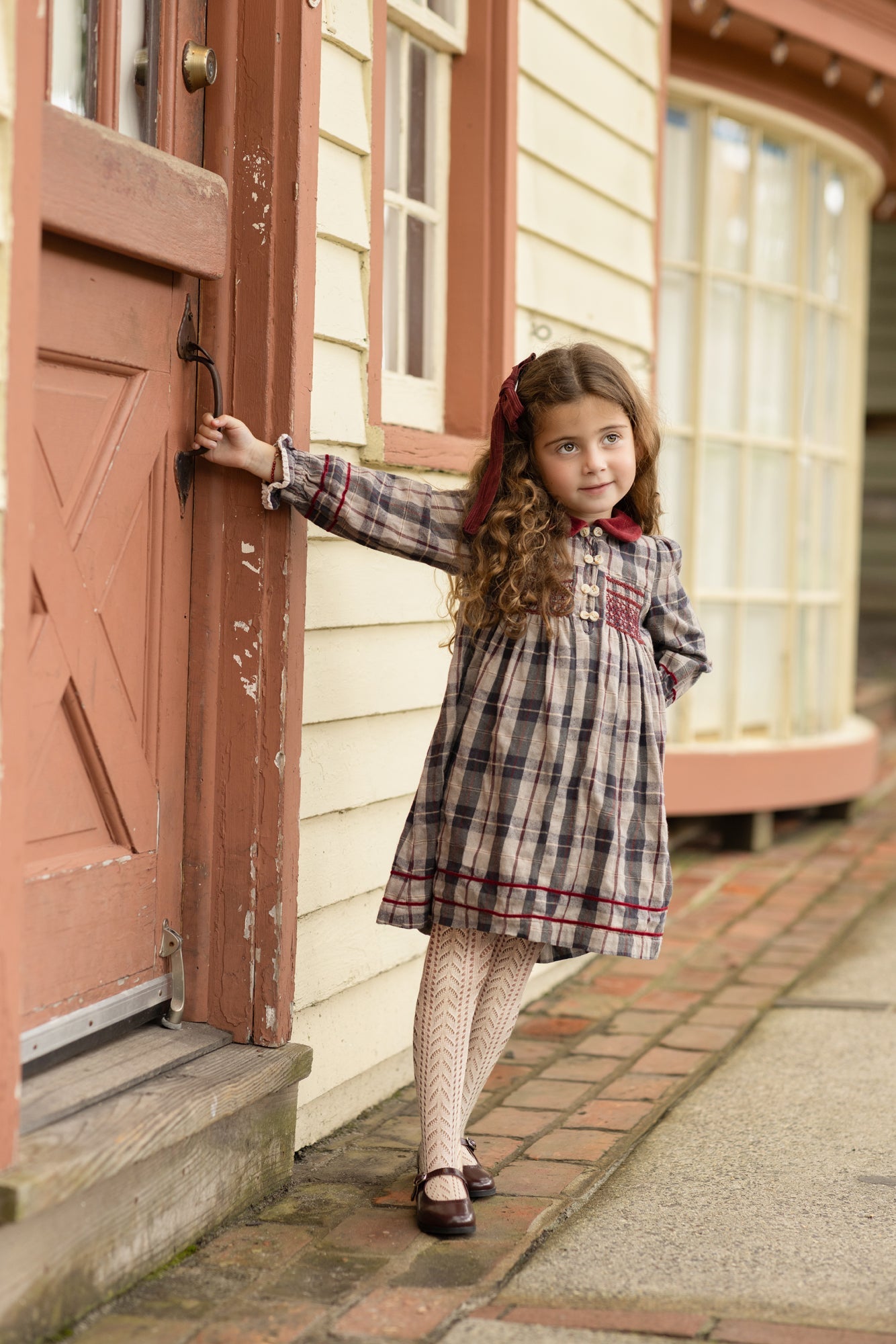 Pearl Grey Plaid Dress