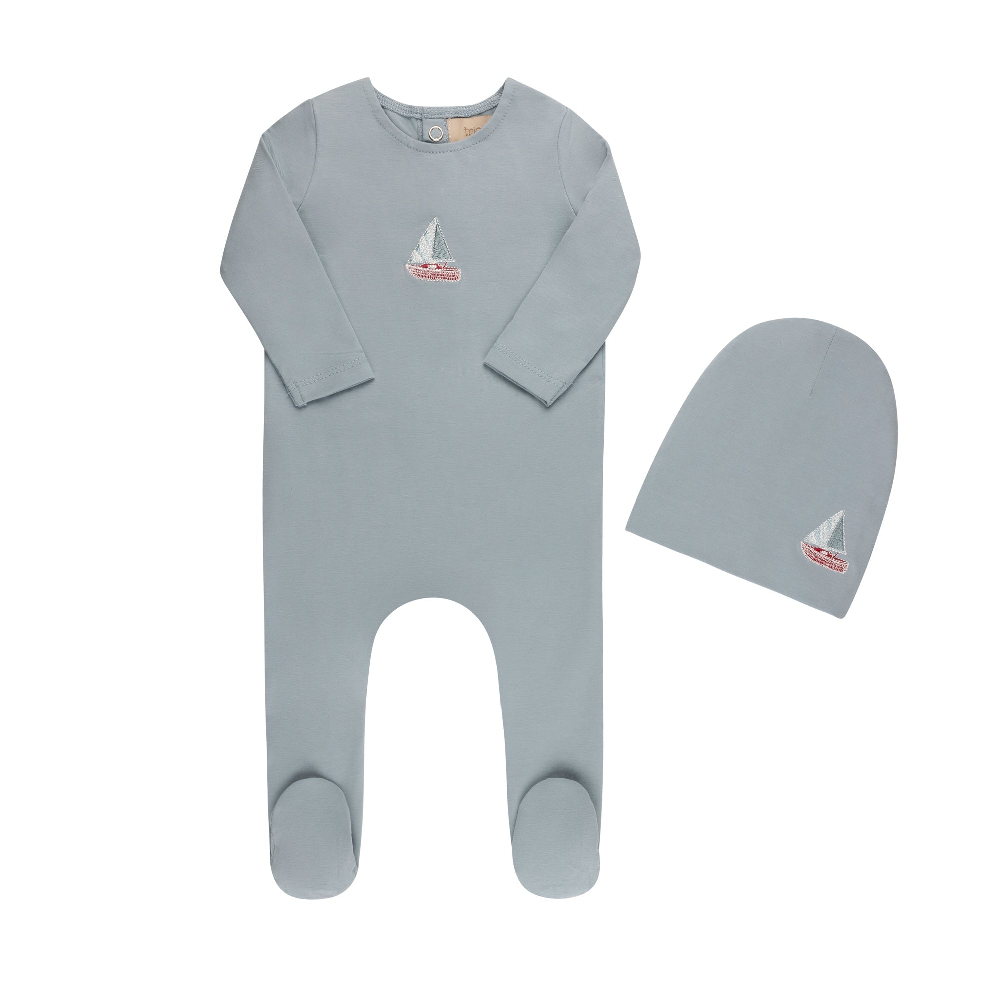 Embroidered Cherries/ Boat Layette Set